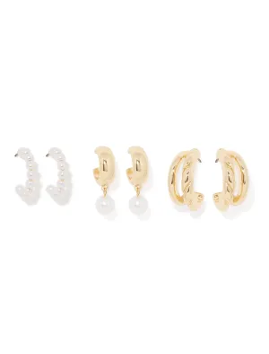 Kylie Pearl & Metal Earrings Multi Pack