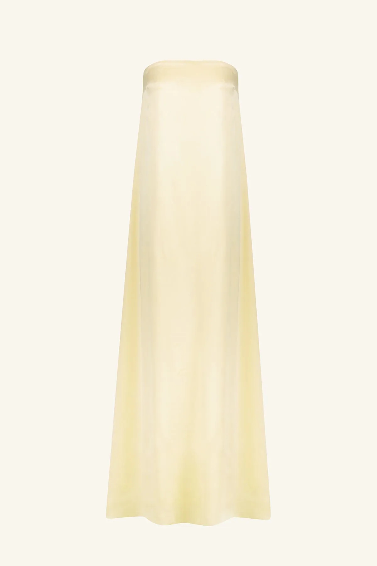 LA LUNE STRAPLESS COLUMN MAXI DRESS - LEMON