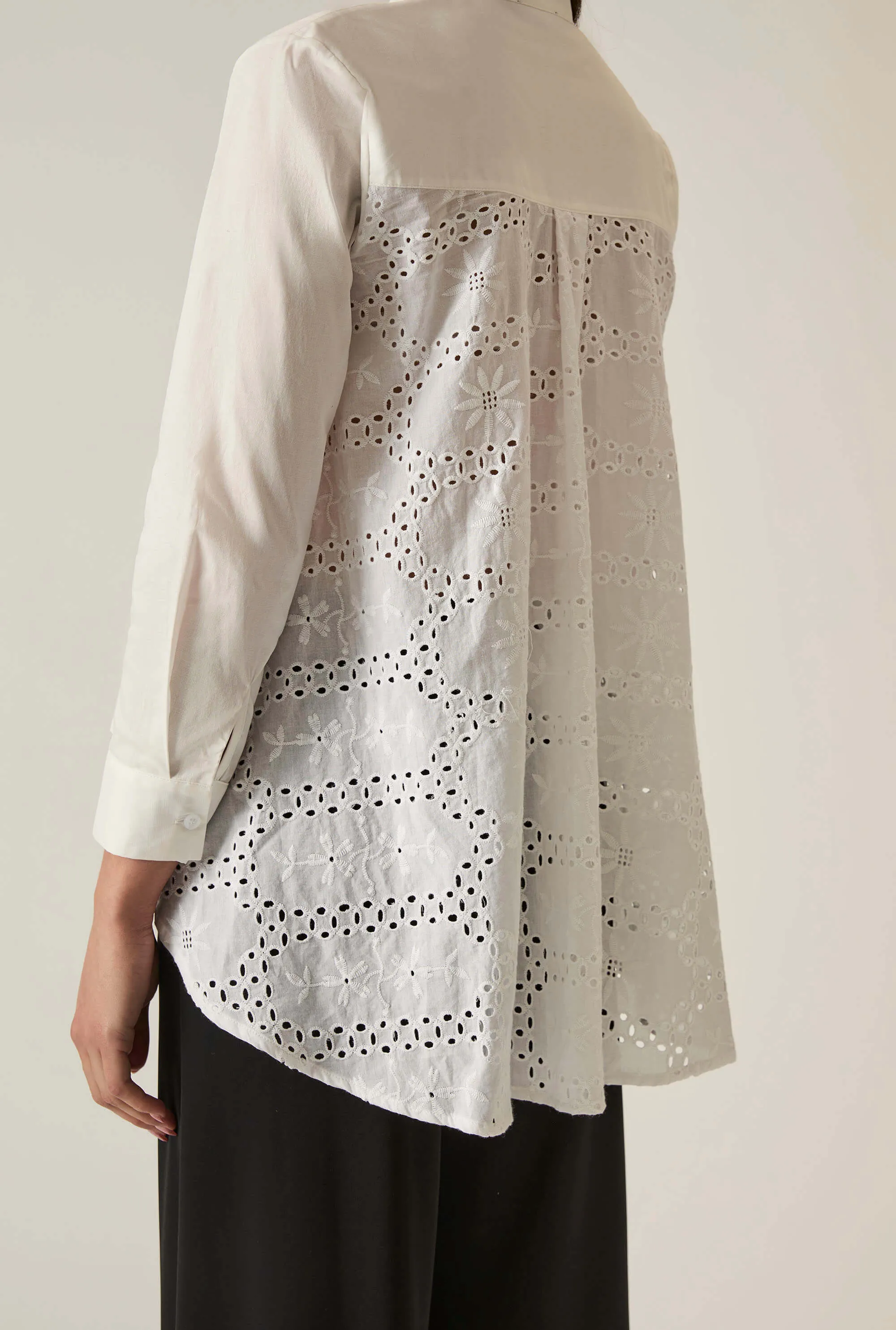 Lace Cotton White Shirt