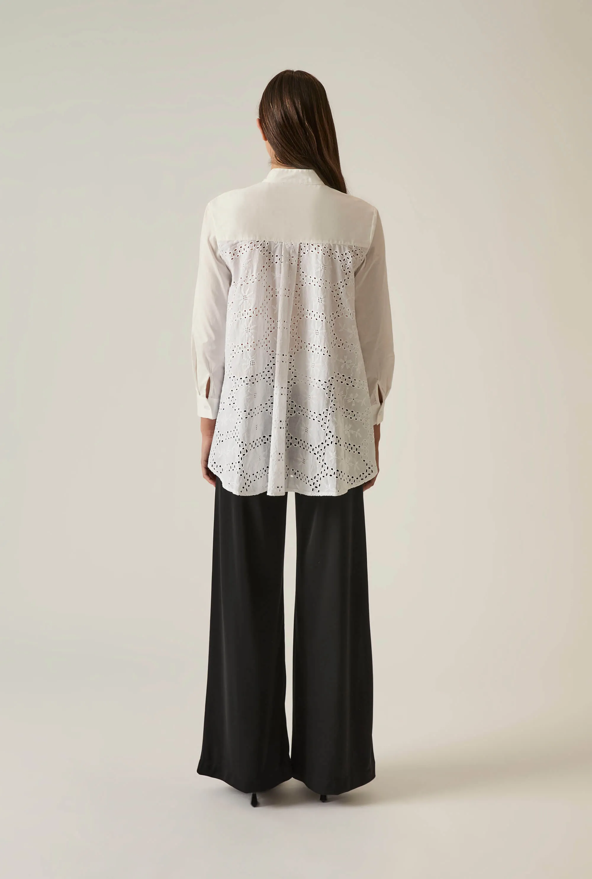 Lace Cotton White Shirt