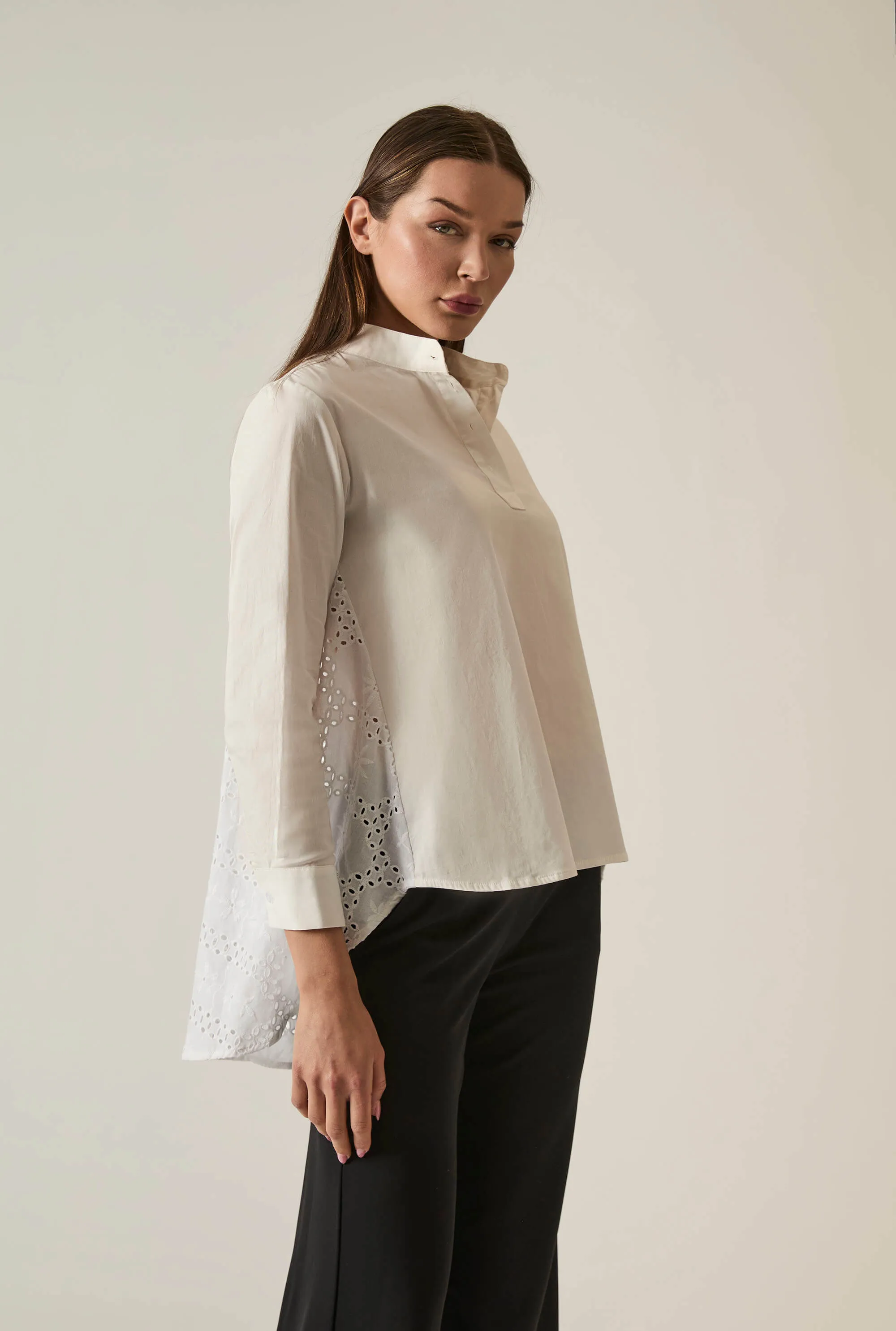 Lace Cotton White Shirt