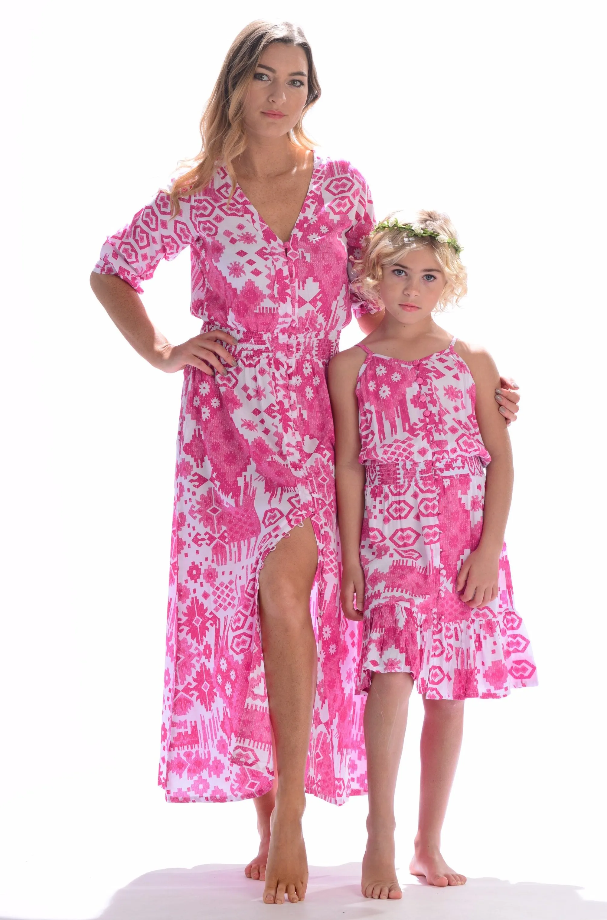 Lala Dress / Hot Pink Ikat