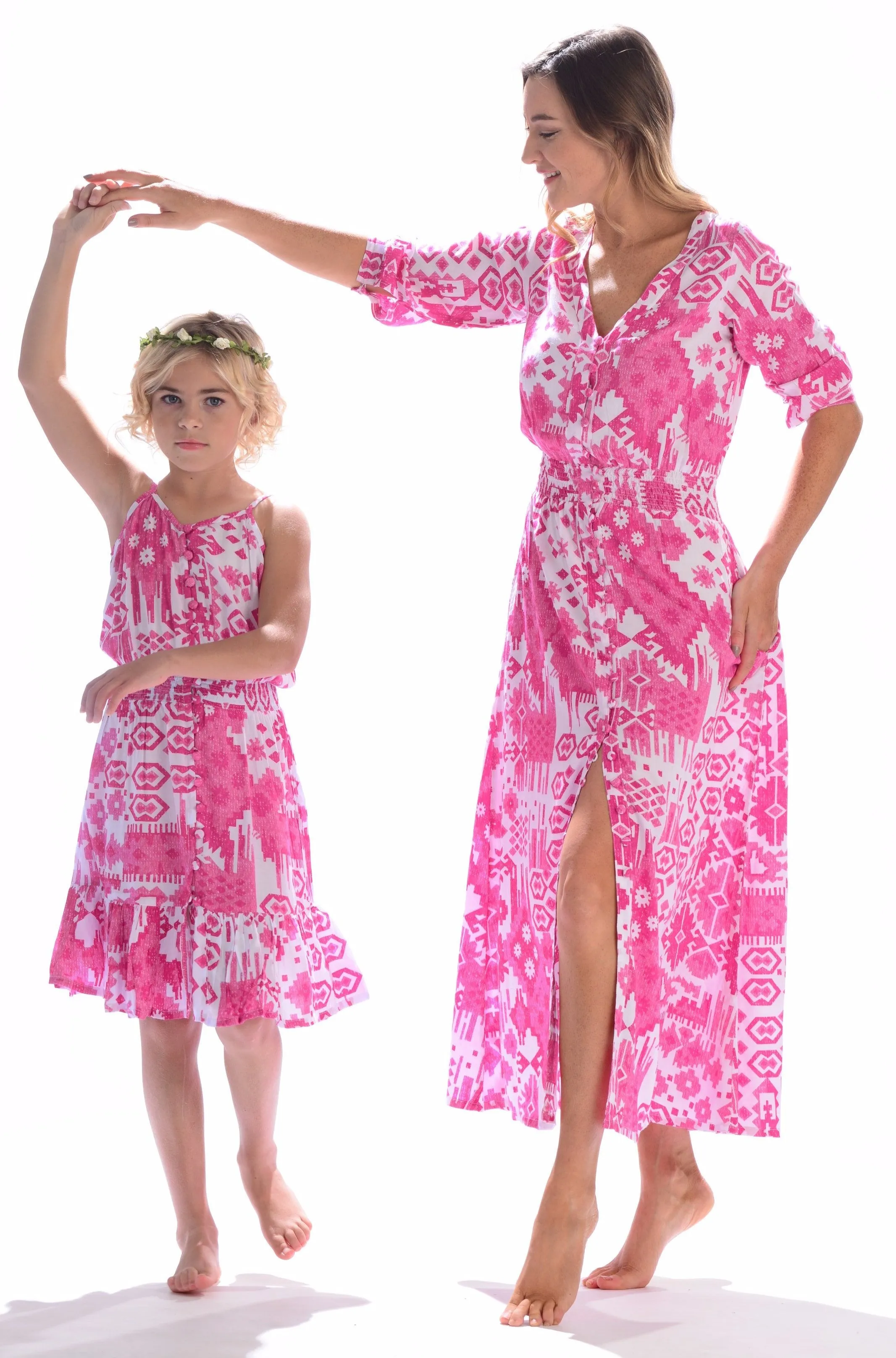 Lala Dress / Hot Pink Ikat