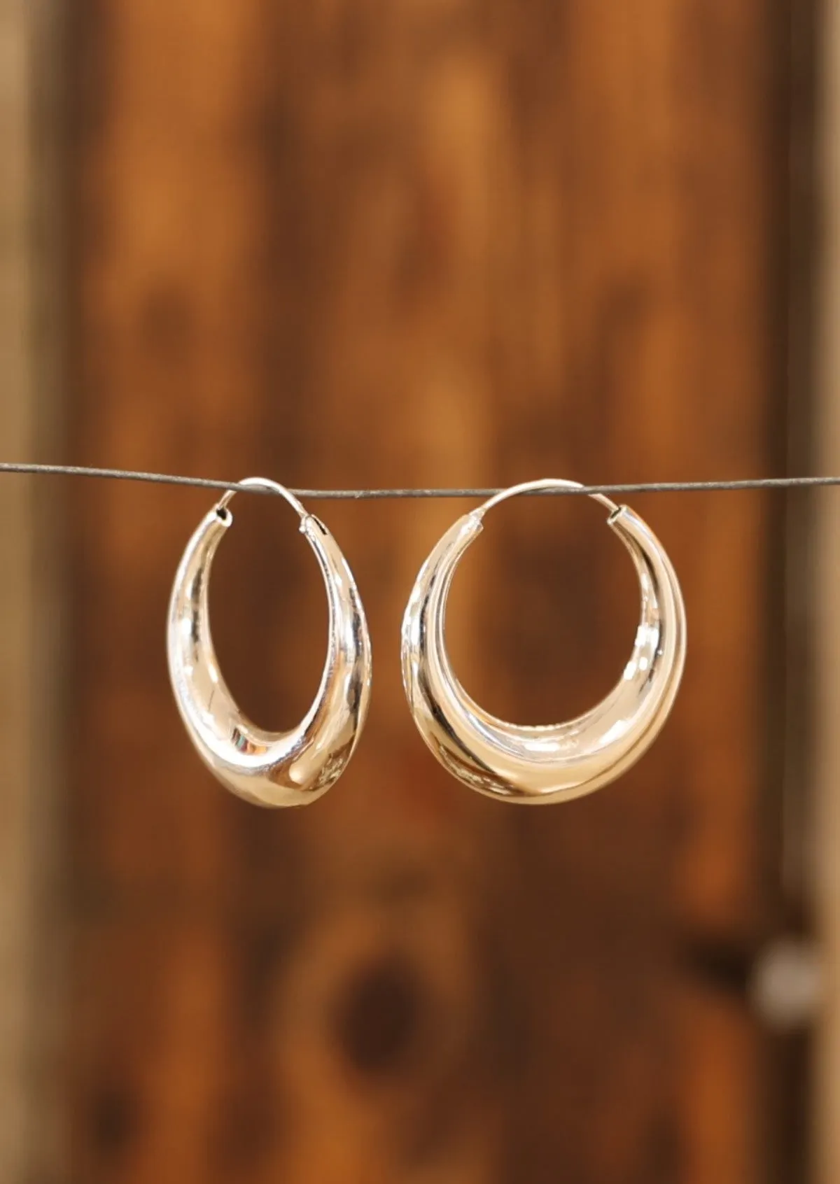 Large Silver Hoop Earrings