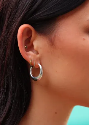 Large Silver Hoop Earrings