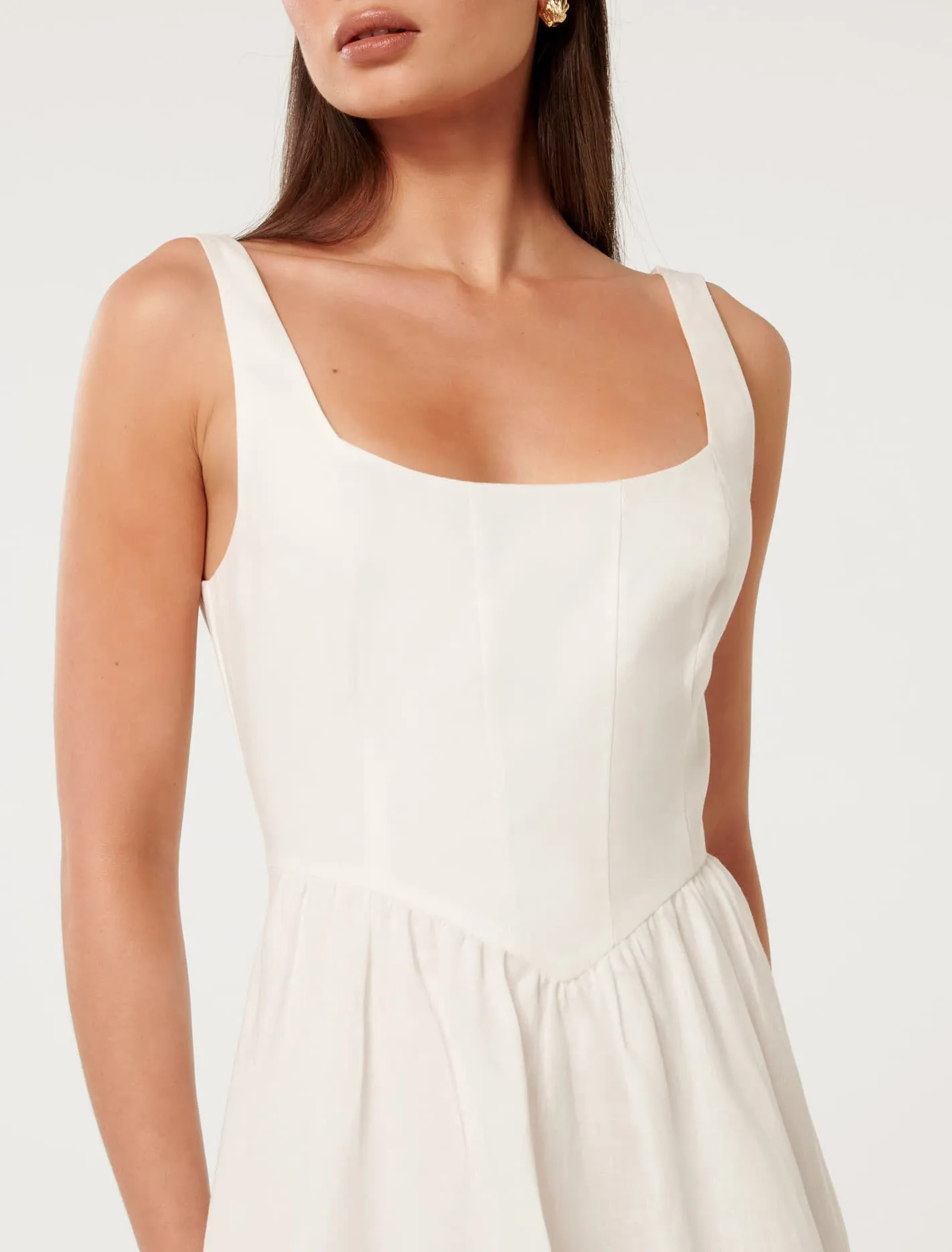 Lauren Linen Seam Detail Mini Dress