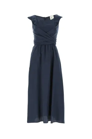 L'Autre Chose Wrap Detailed Sleeveless Midi Dress