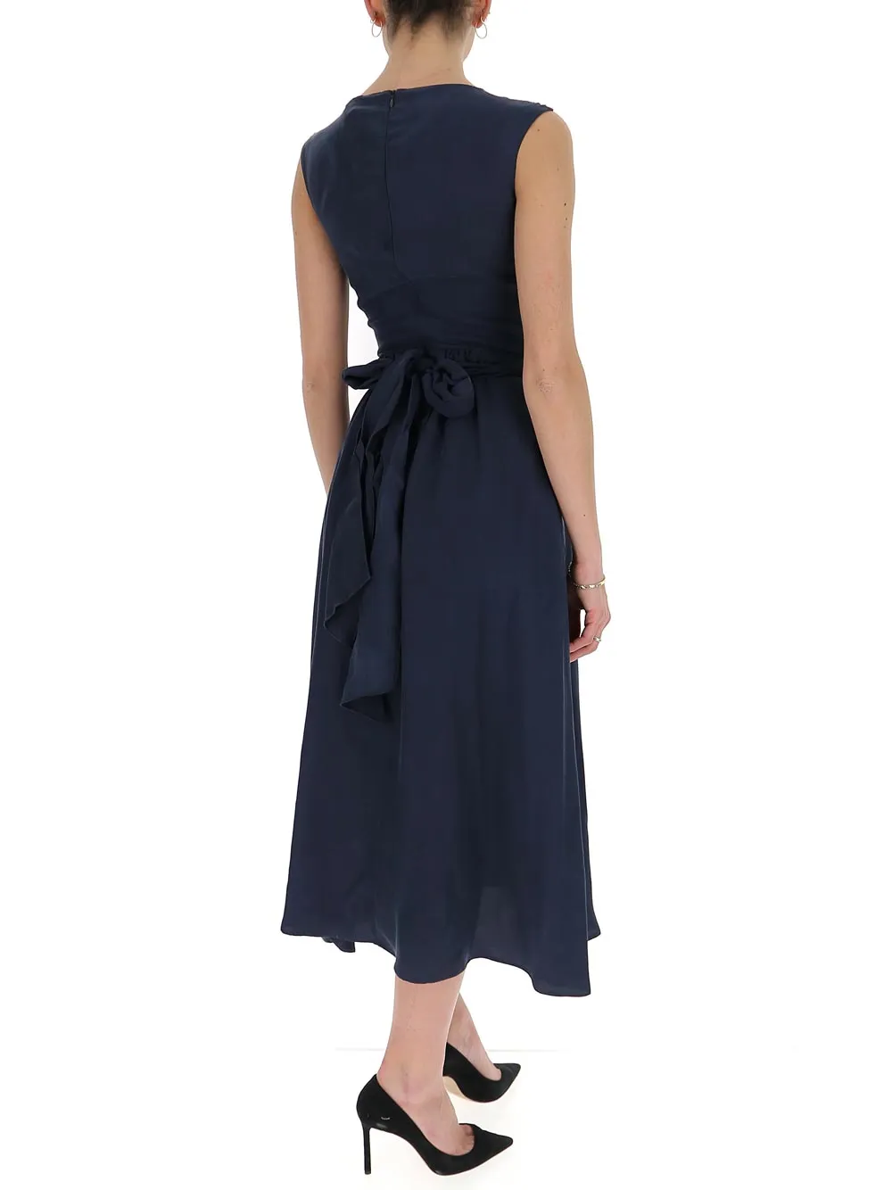 L'Autre Chose Wrap Detailed Sleeveless Midi Dress