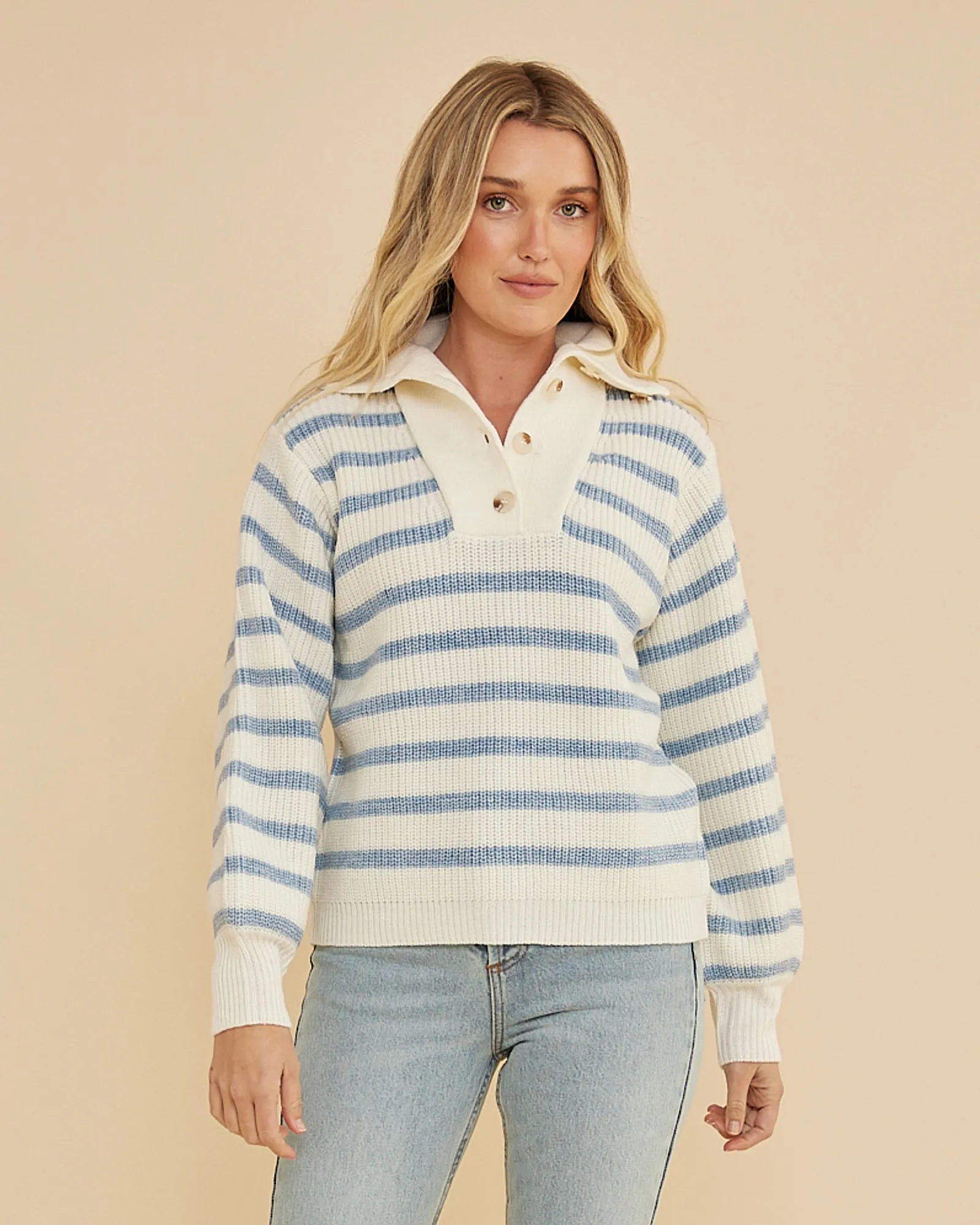 Lina Striped Knit - Sky