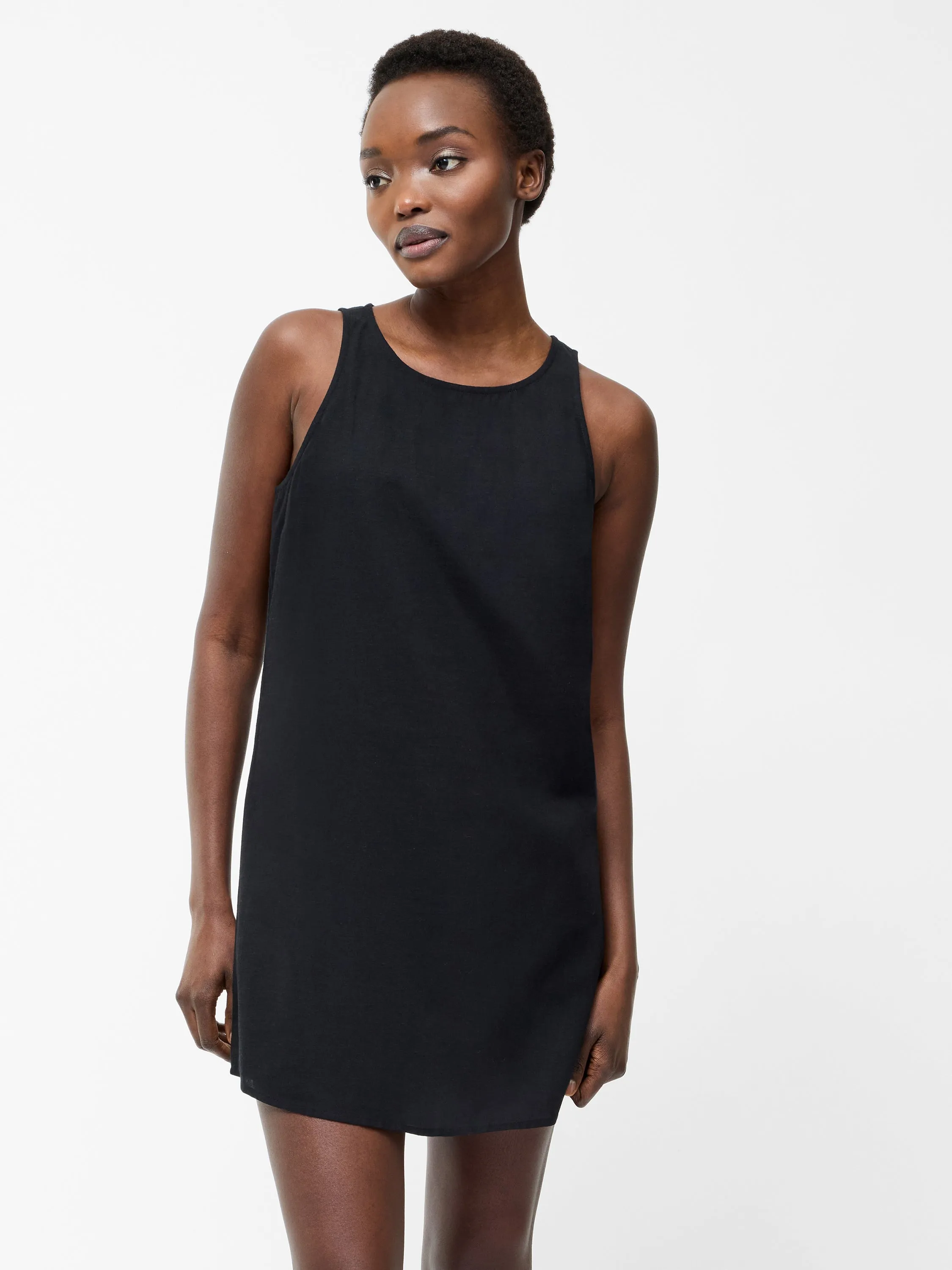 Linen Mix Shift Dress