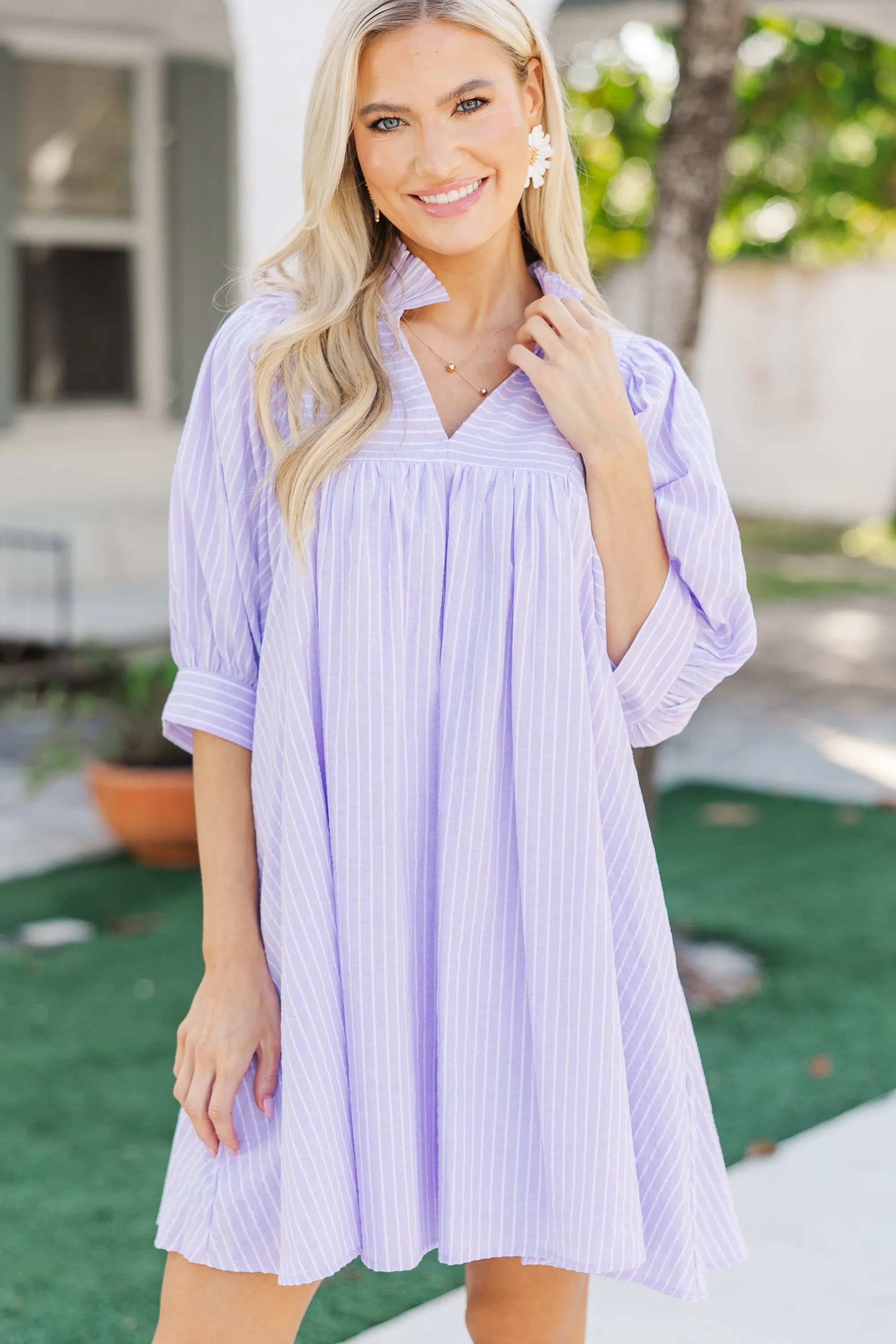 Little Moments Lavender Babydoll Dress
