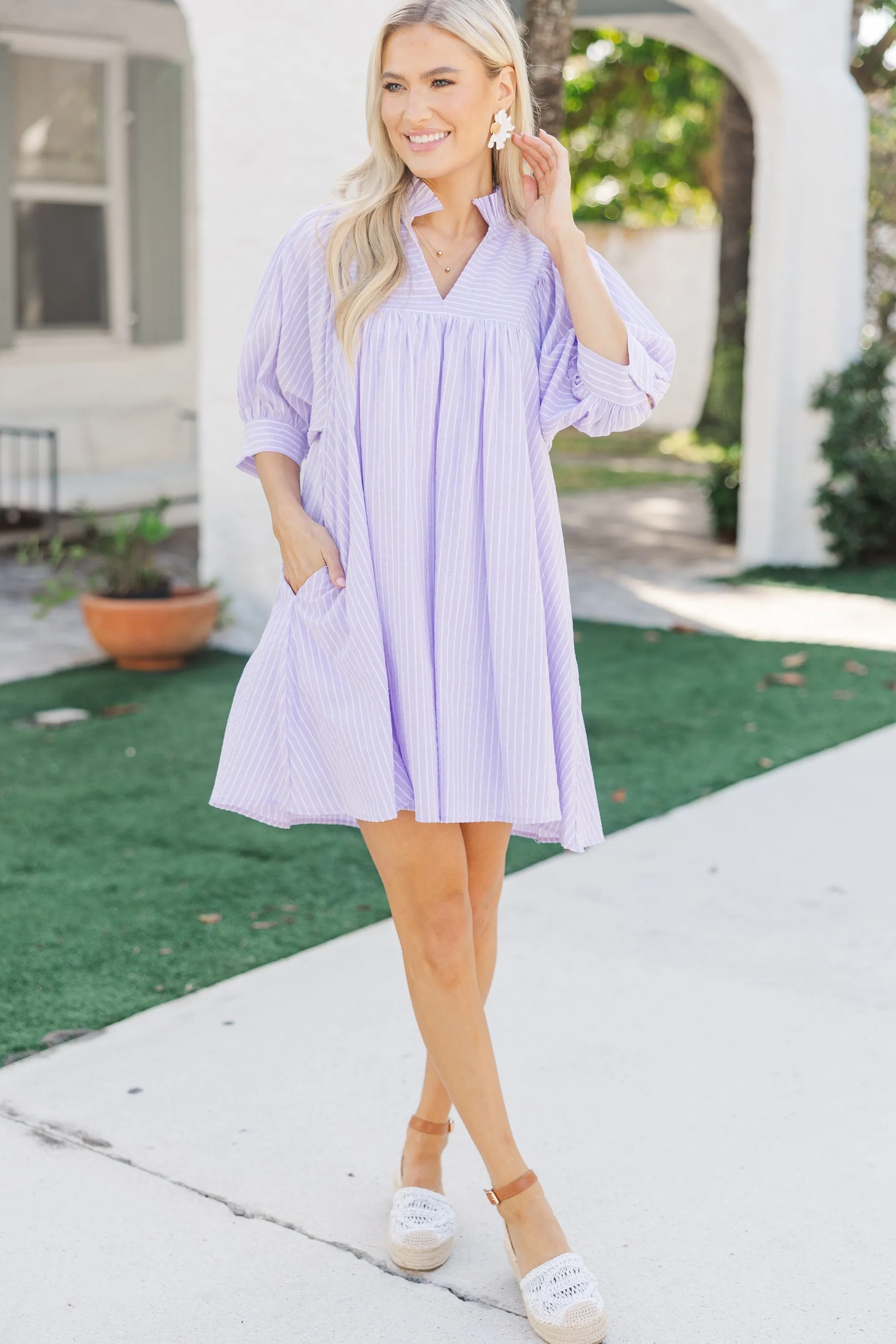Little Moments Lavender Babydoll Dress