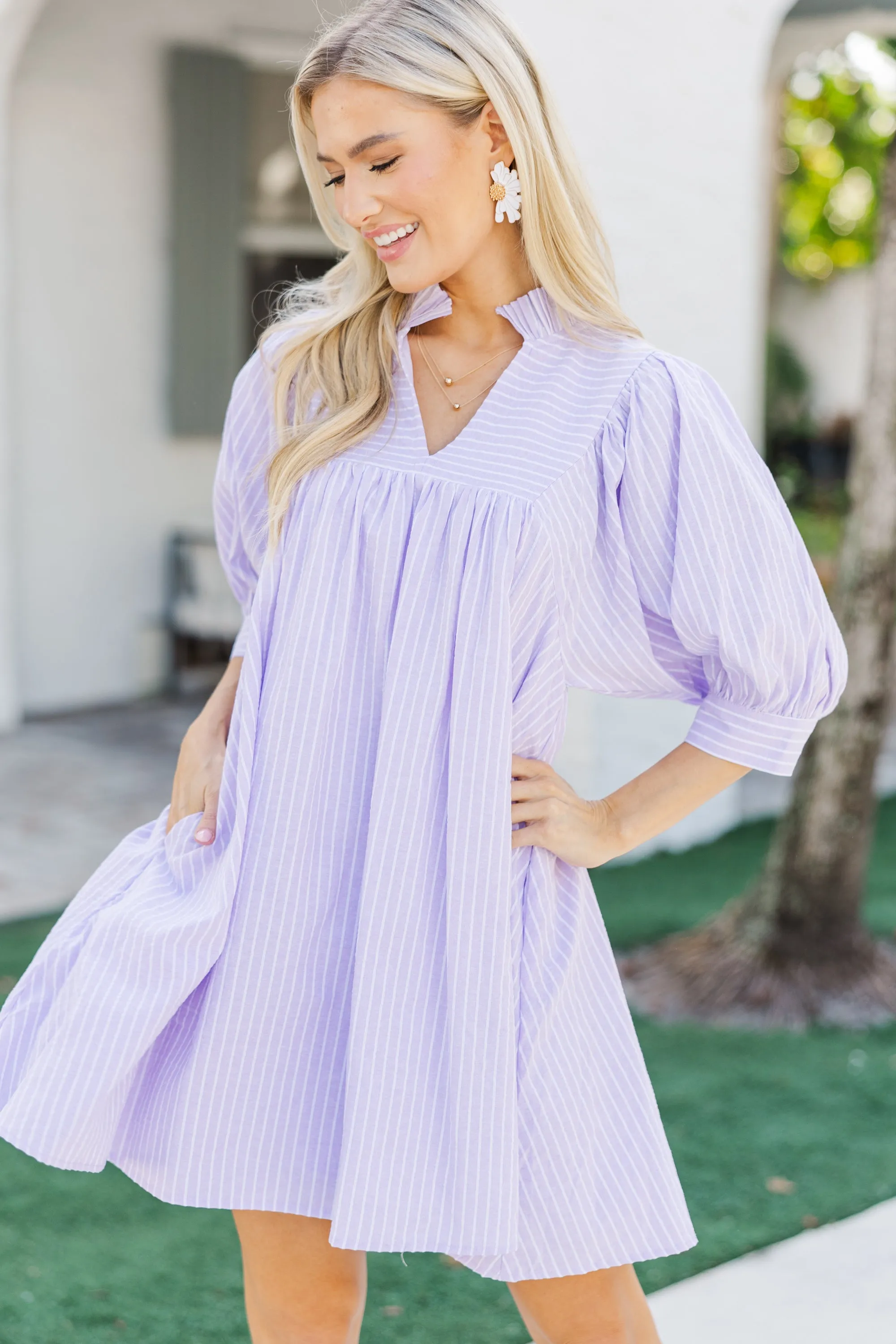 Little Moments Lavender Babydoll Dress