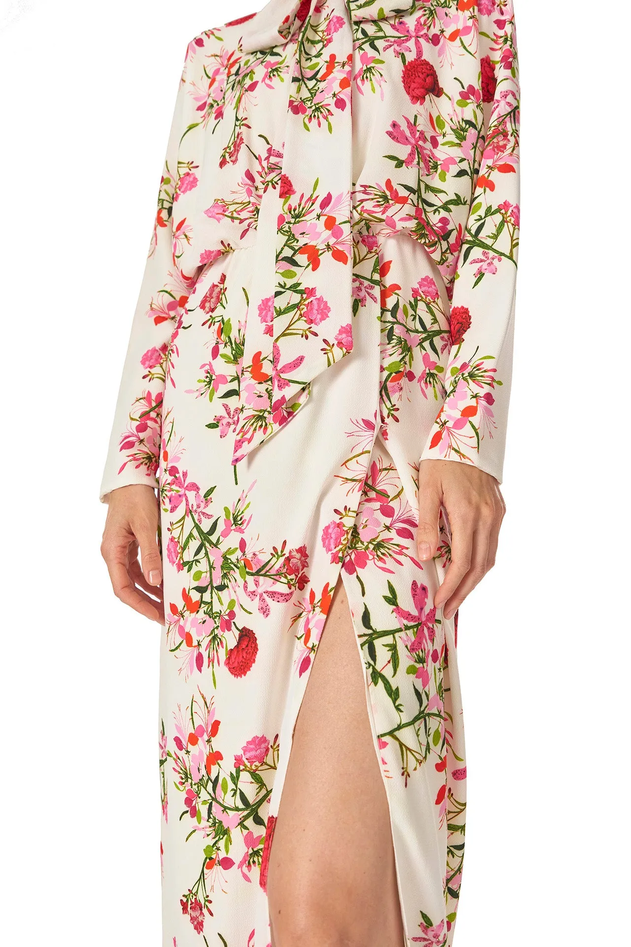 Long Sleeve Floral Wrap Dress