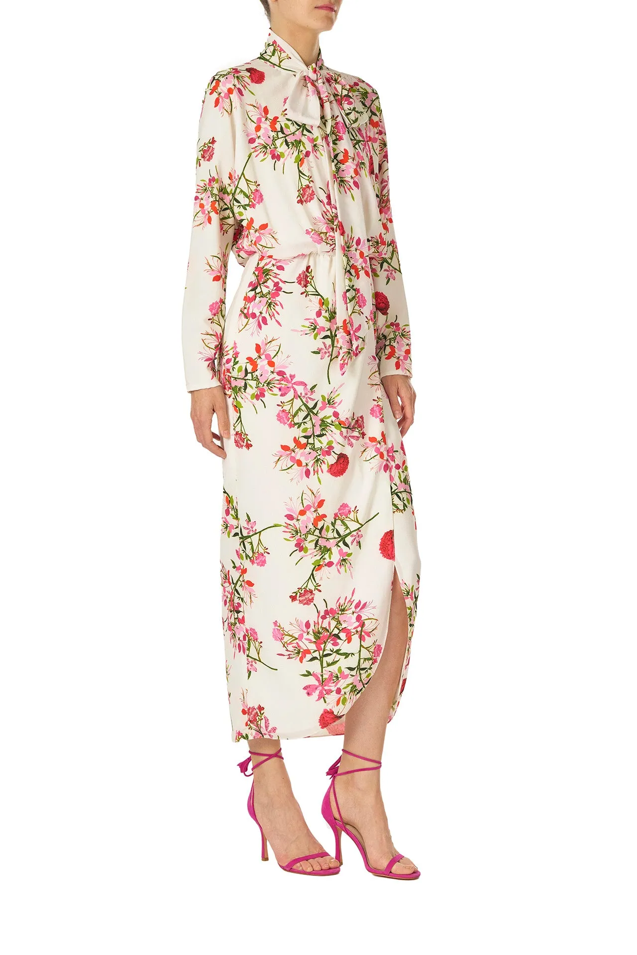 Long Sleeve Floral Wrap Dress