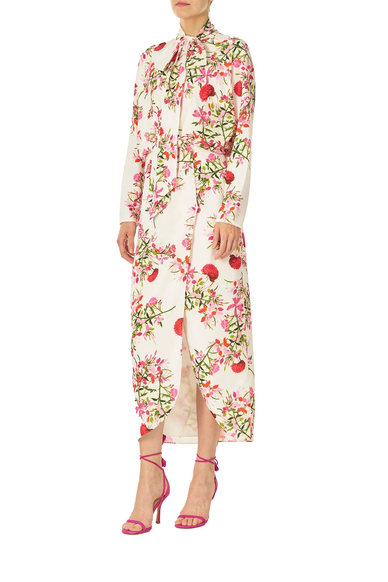 Long Sleeve Floral Wrap Dress