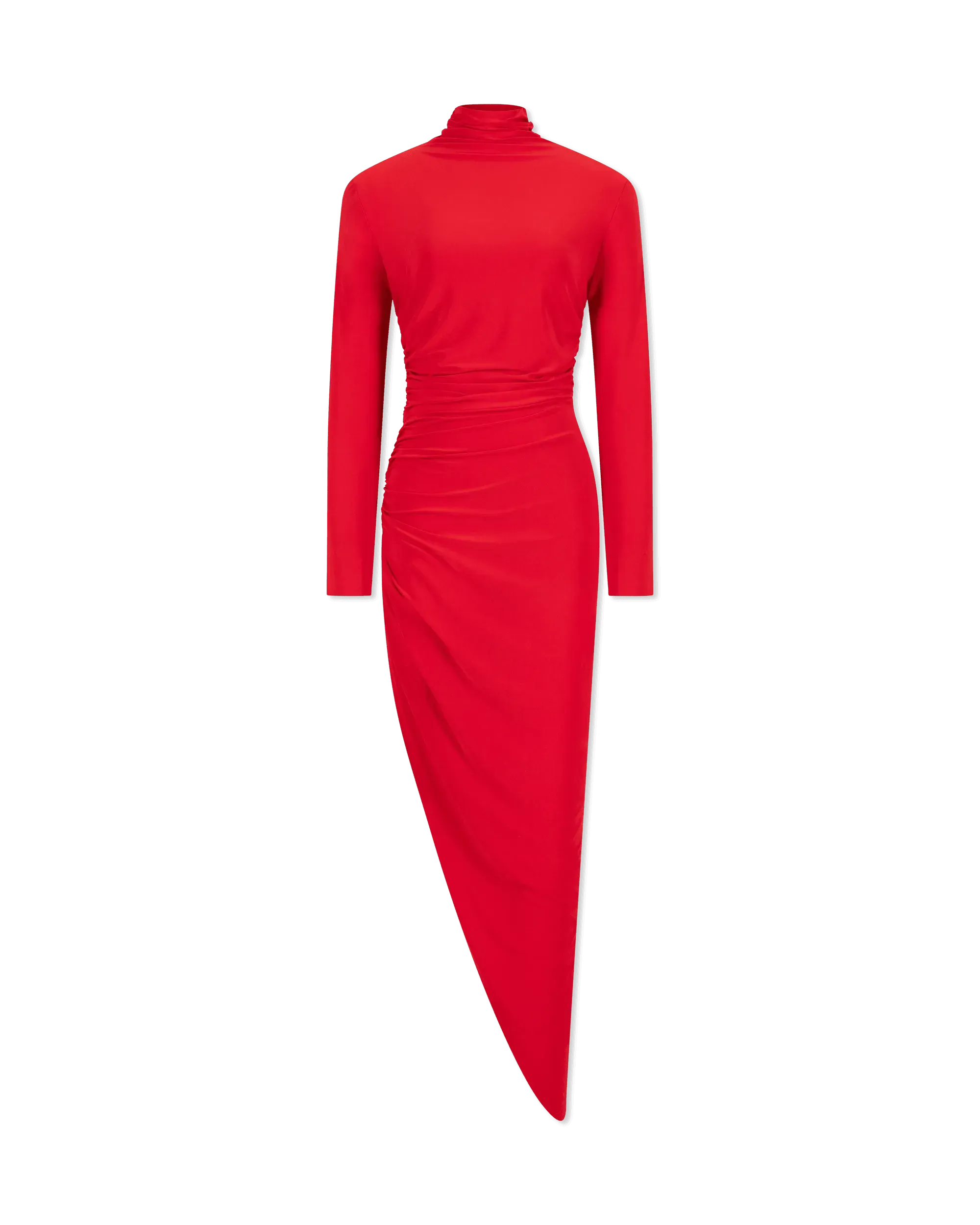 Long Sleeve Side Draped Gown