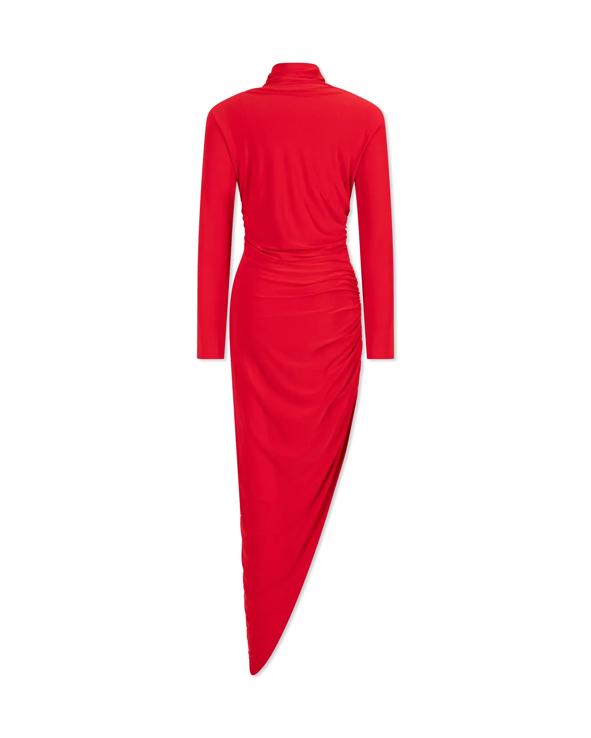 Long Sleeve Side Draped Gown