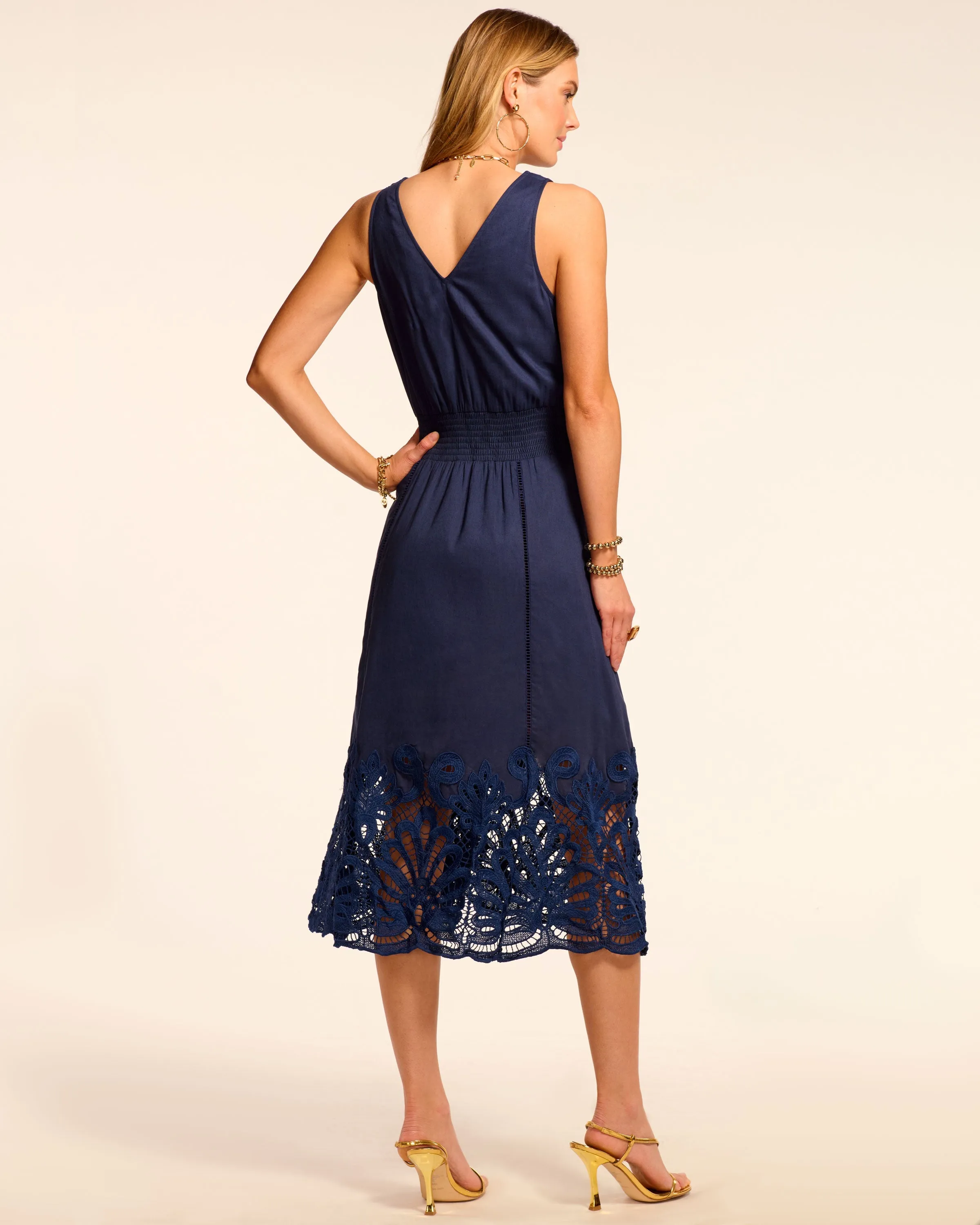 Lucy Smocked Eyelet Midi Dress