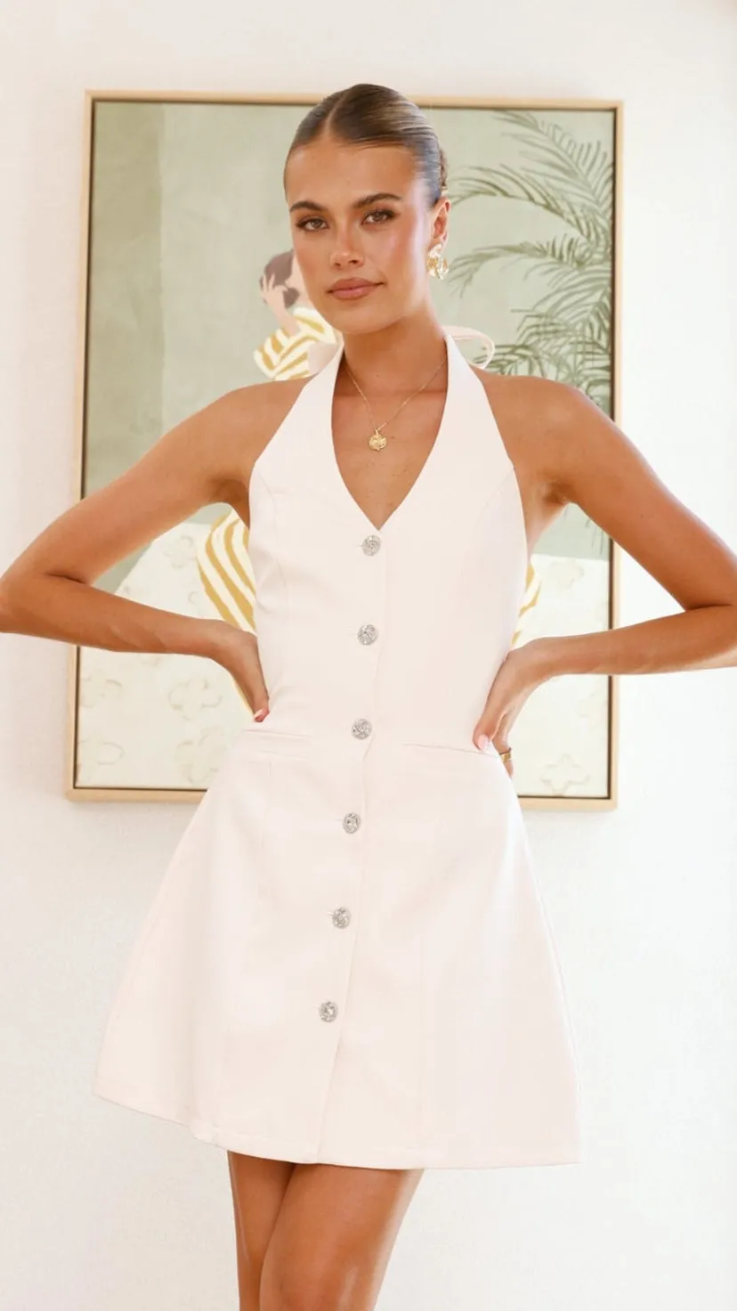 Maia Halter Neck Mini Dress - Cream