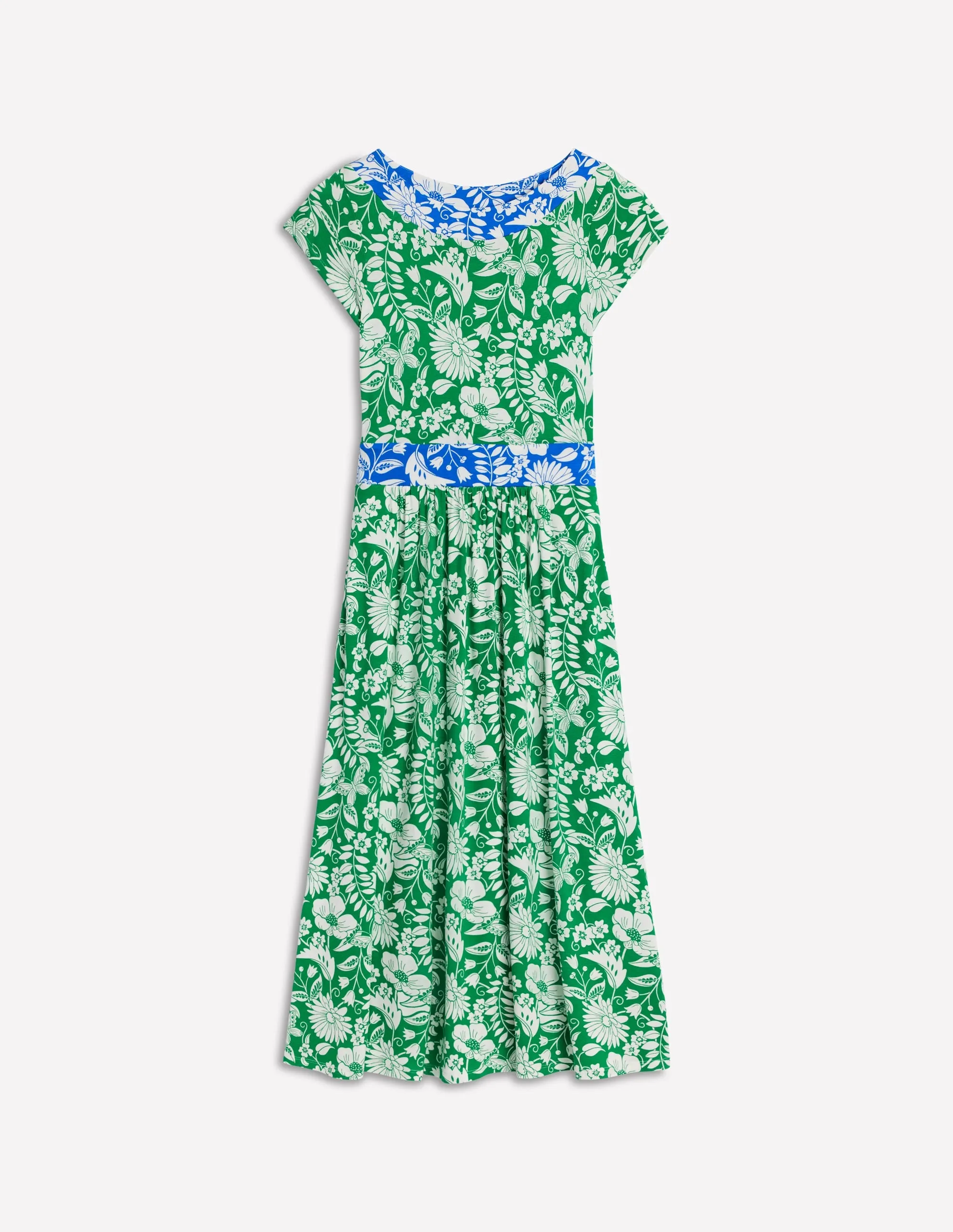 Melanie Jersey Midi Dress-Rich Emerald. Wildflower Trail