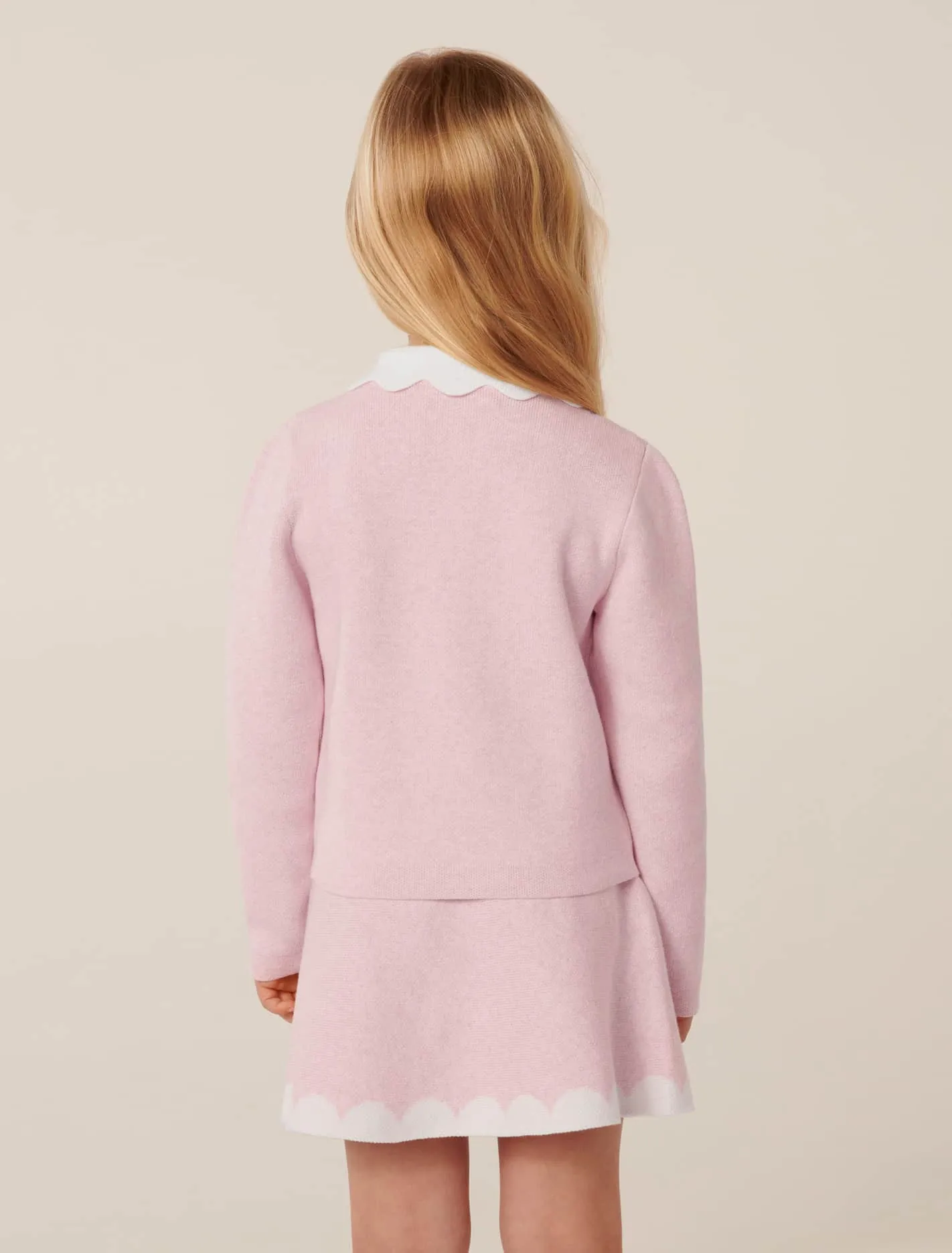 Miriam Girls Scallop Knit Cardigan