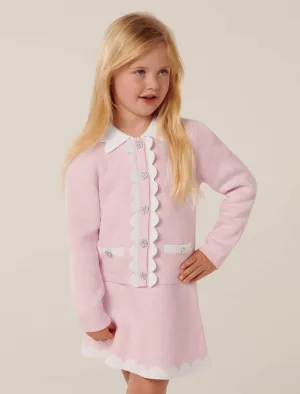 Miriam Girls Scallop Knit Cardigan