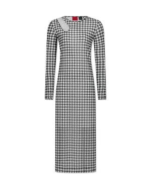 Nalusia Houndstooth Midi Dress