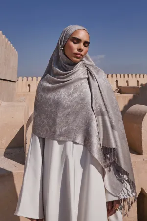 Pashmina Hijab Scarf -  Almond Grey