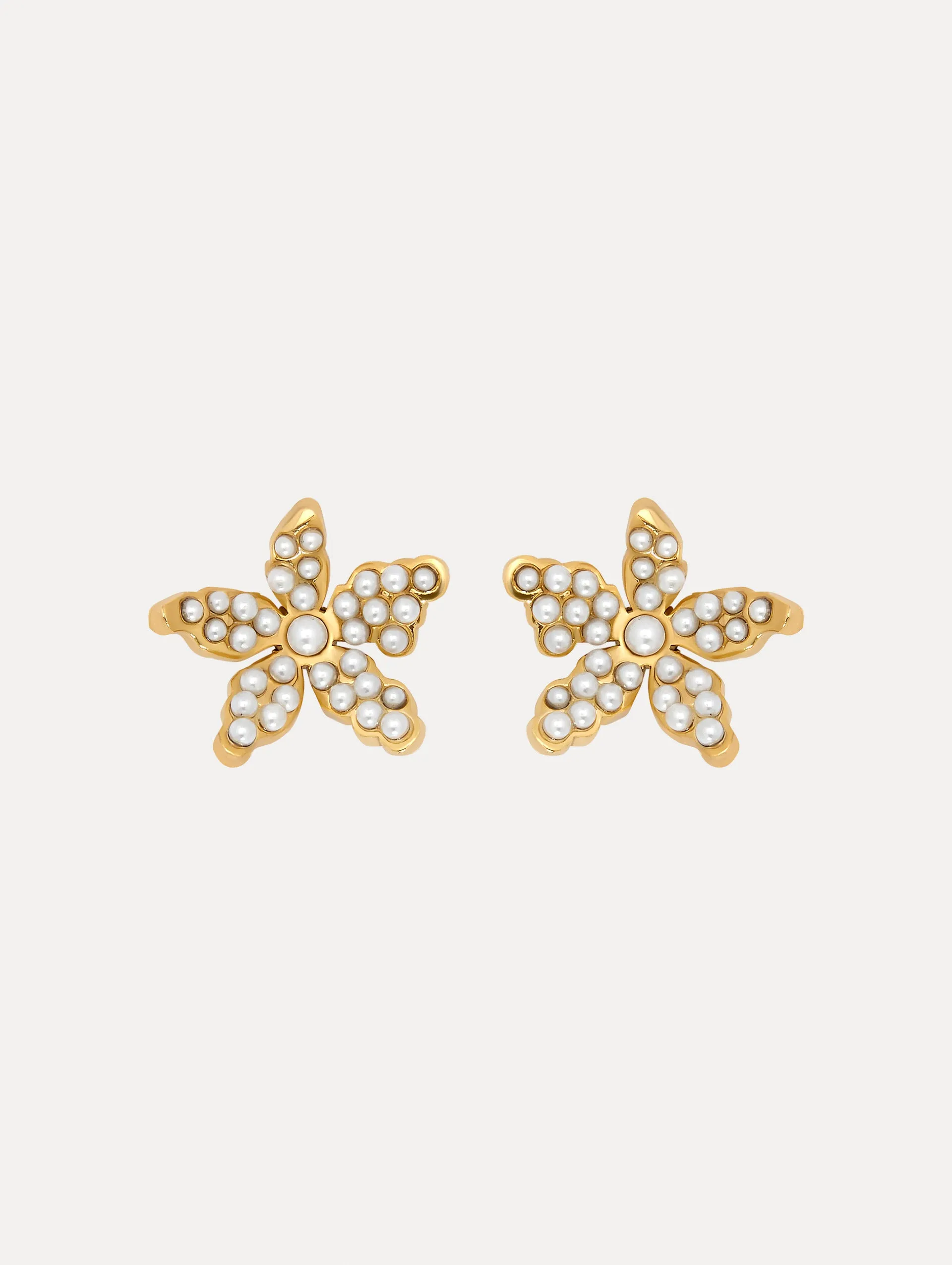 Pavé Pearl Flower Earrings