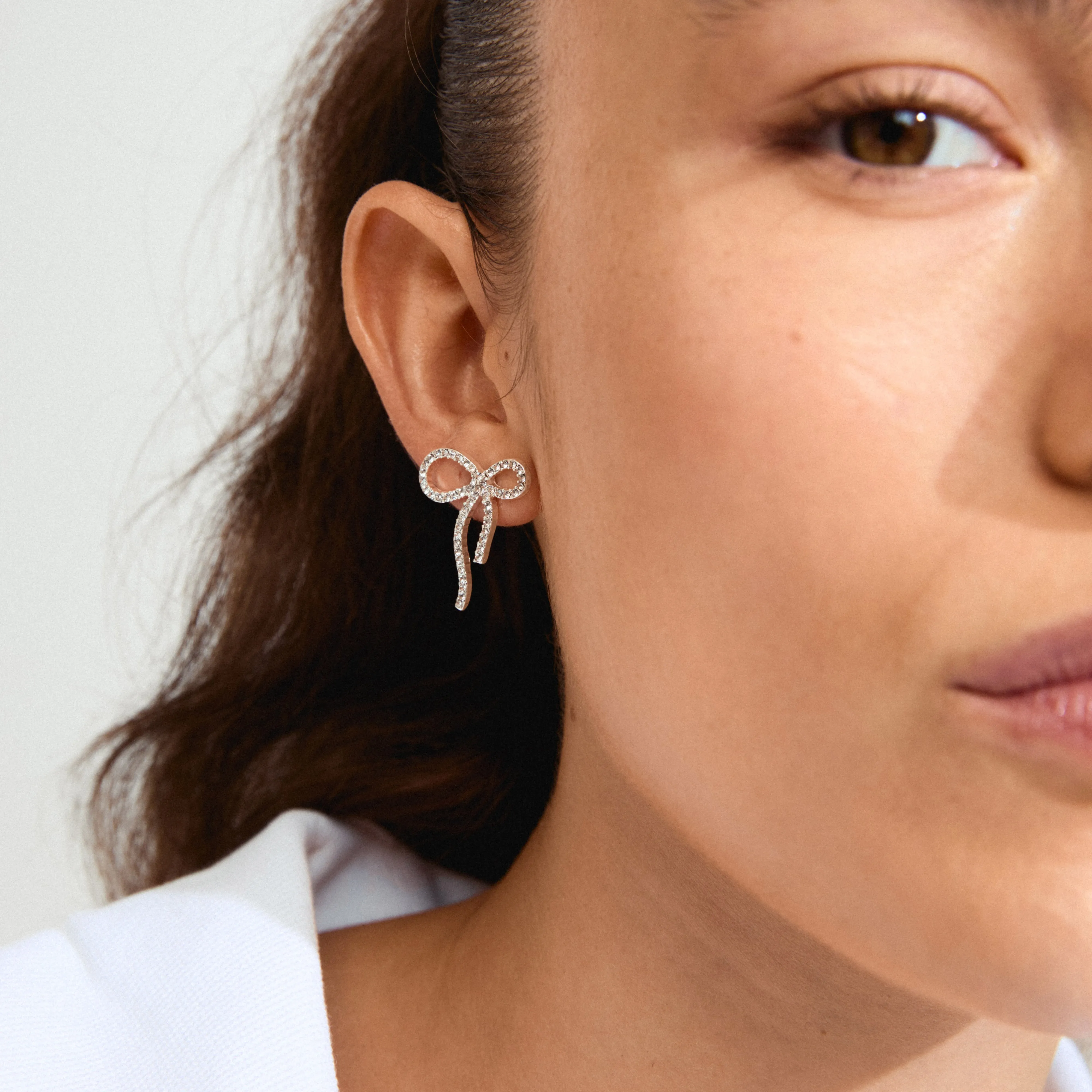 Pilgrim Jolanta Recycled Earrings - Silver Plated Crystal
