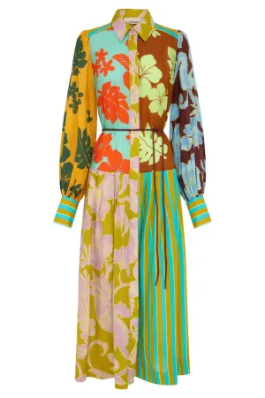 Poppy Spliced Shirtdress