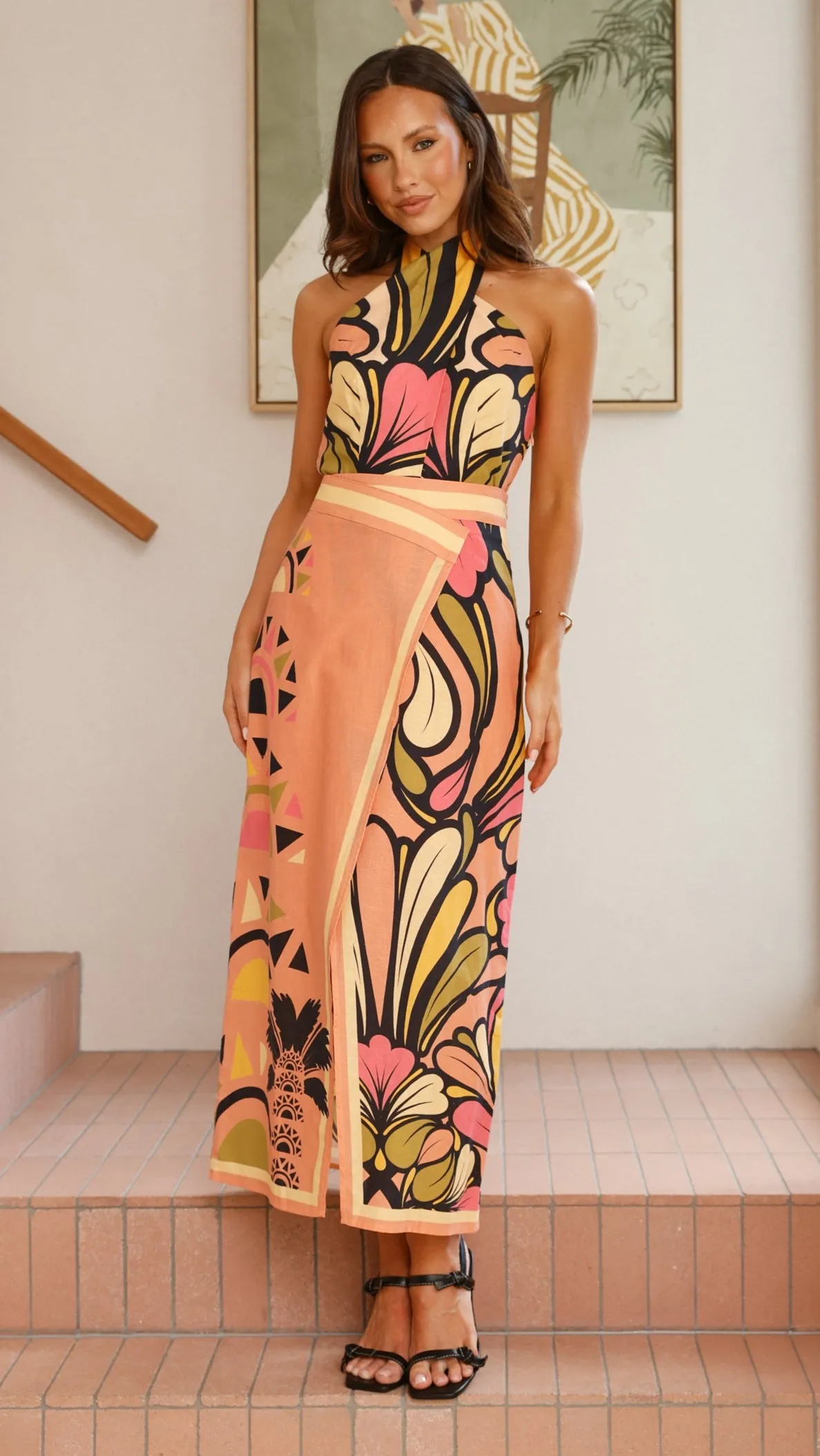 Portugal Twist Halter Top - Melon