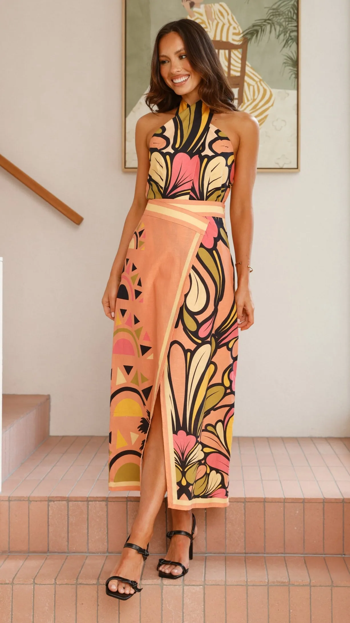 Portugal Twist Halter Top - Melon
