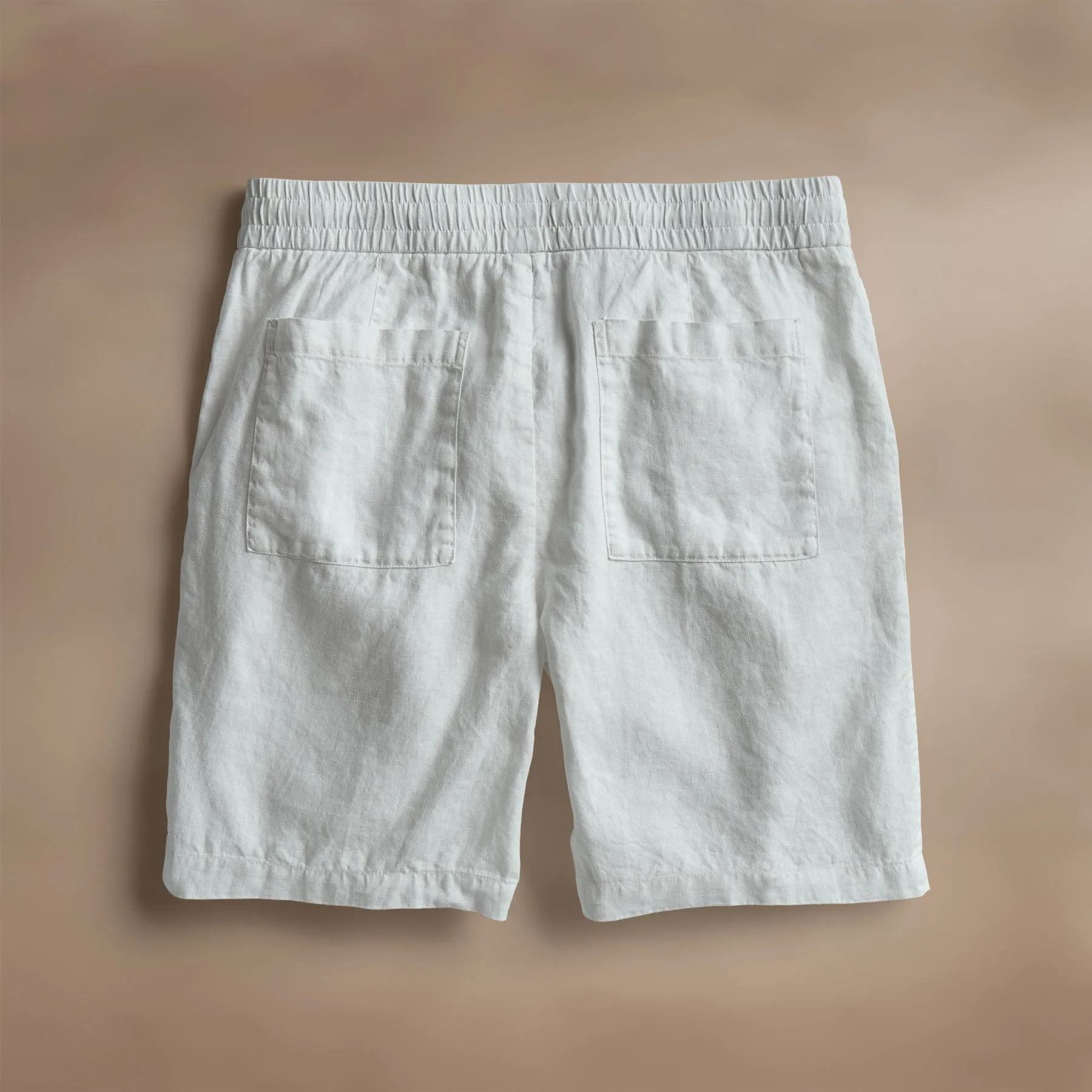 Relaxed Fit Linen Short - White