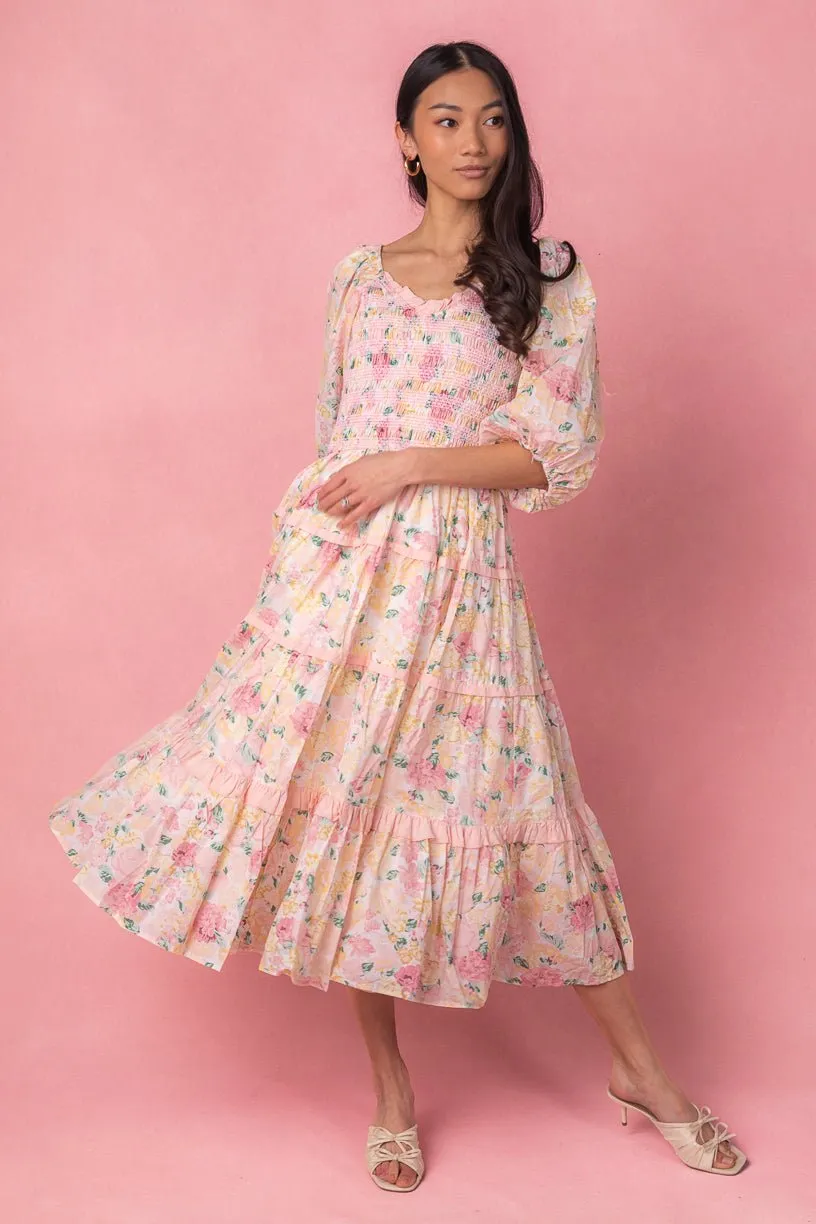 Roselyn Dress in Pastel Floral