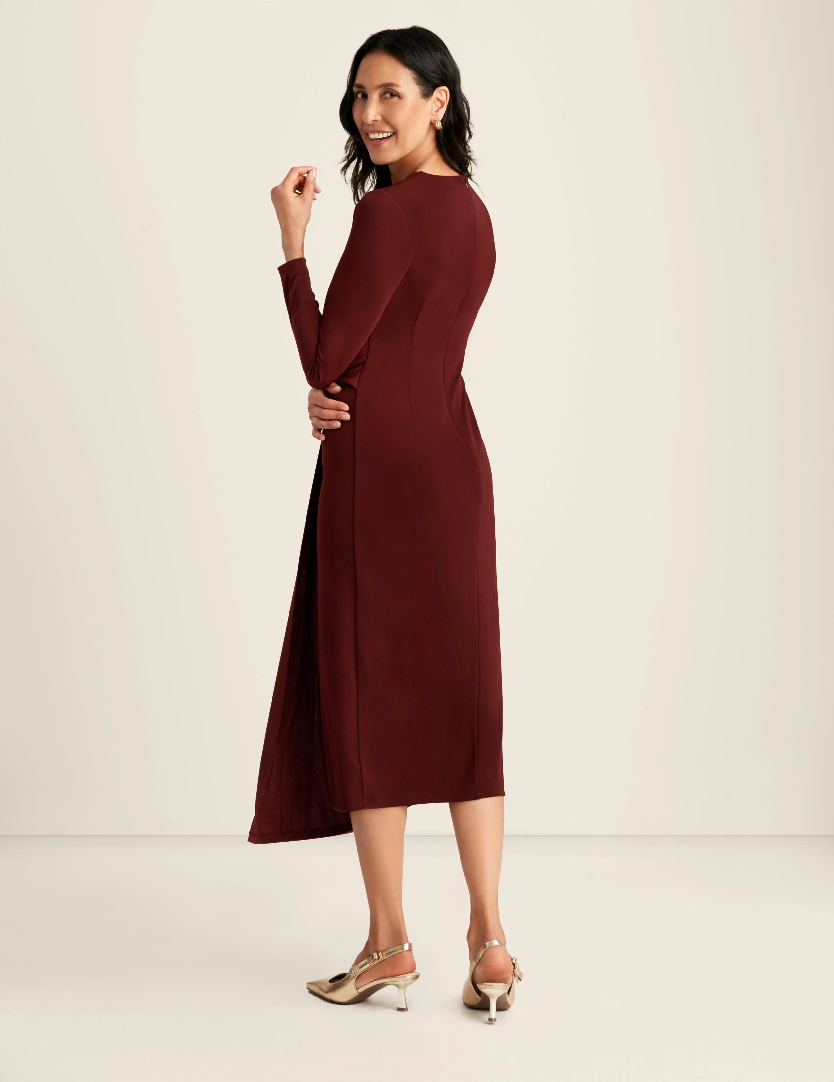 Shirred O Ring Midi Dress - Sale