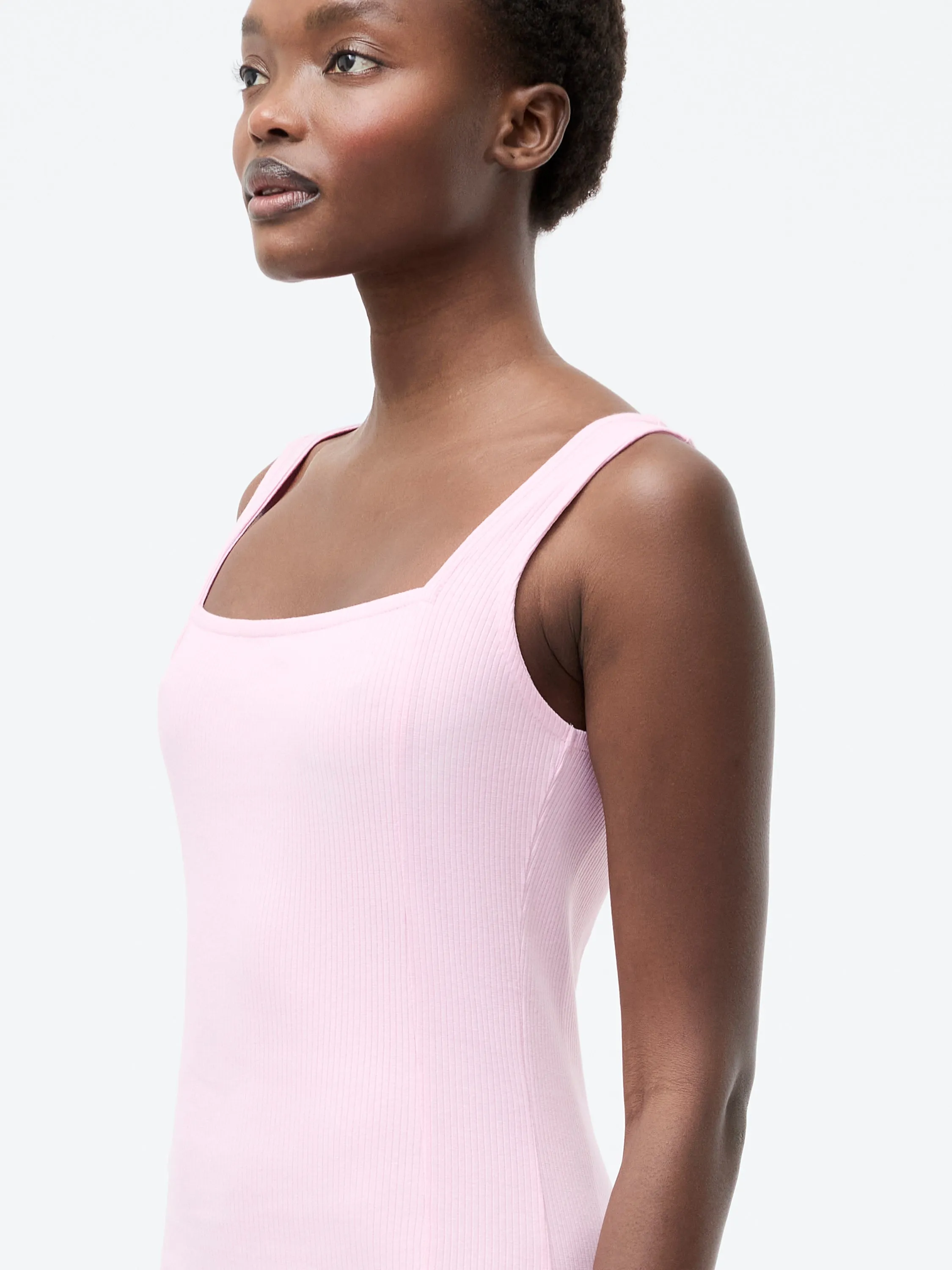 Square Neck Rib Dress