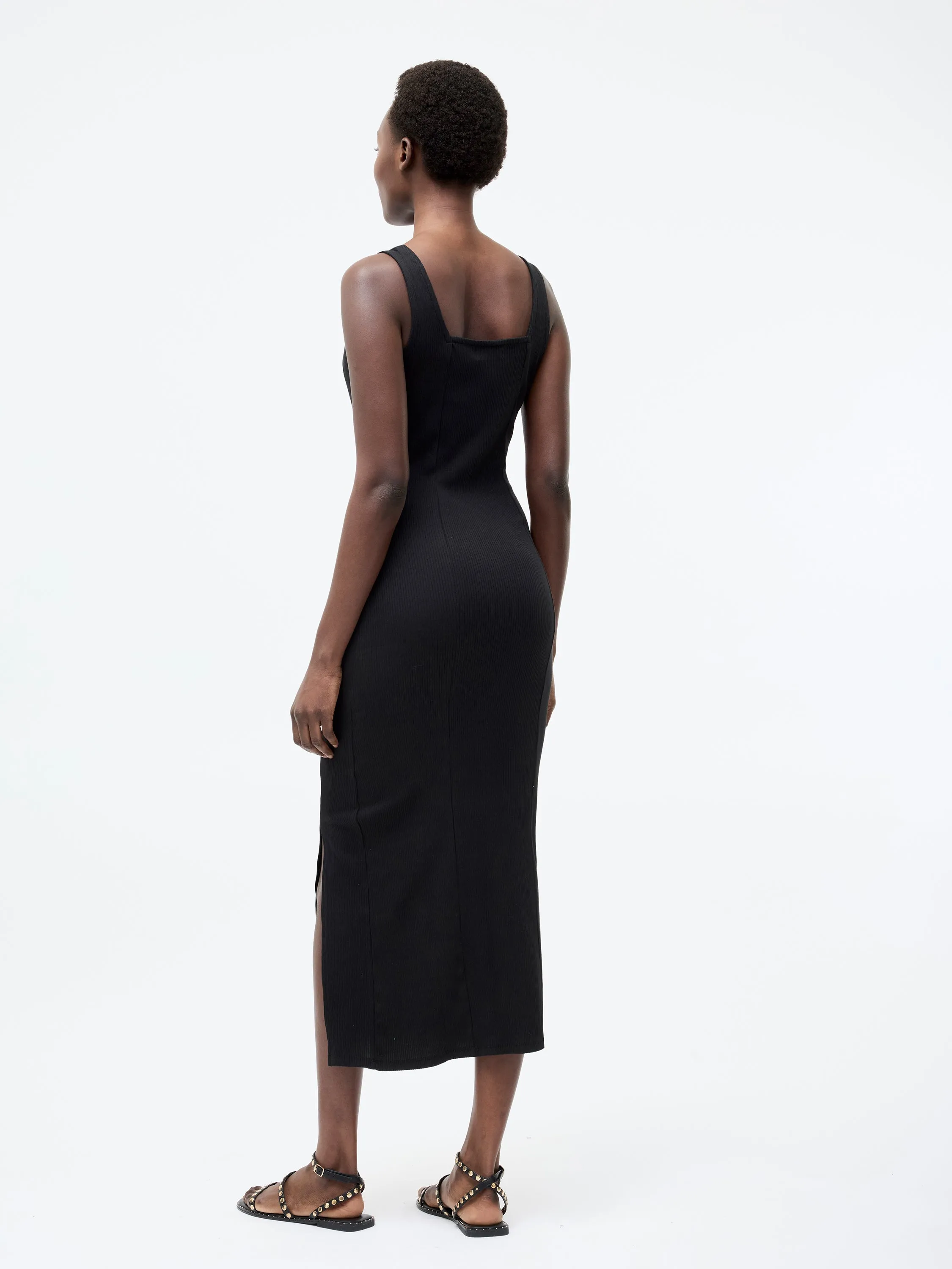 Square Neck Rib Dress