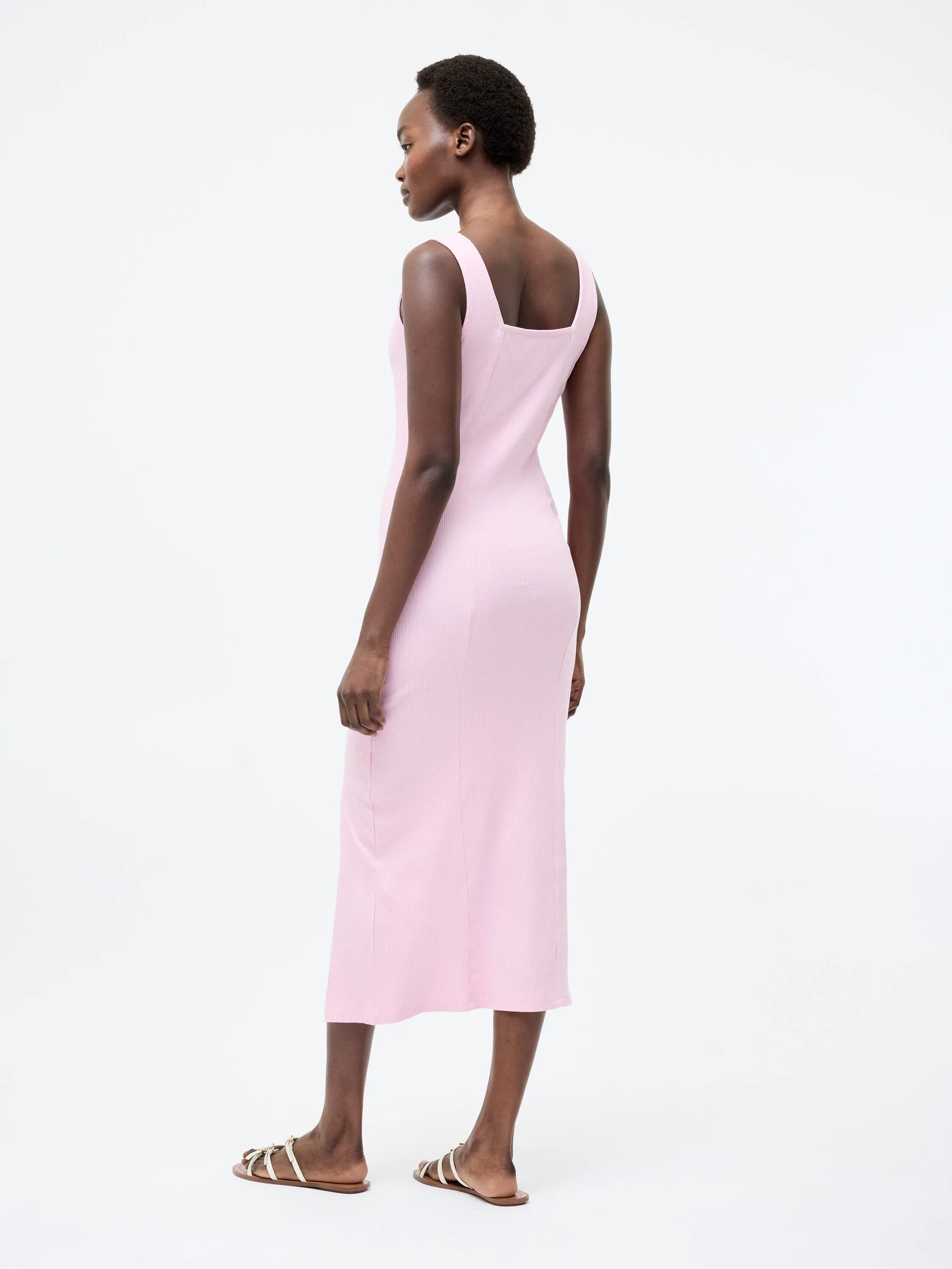 Square Neck Rib Dress