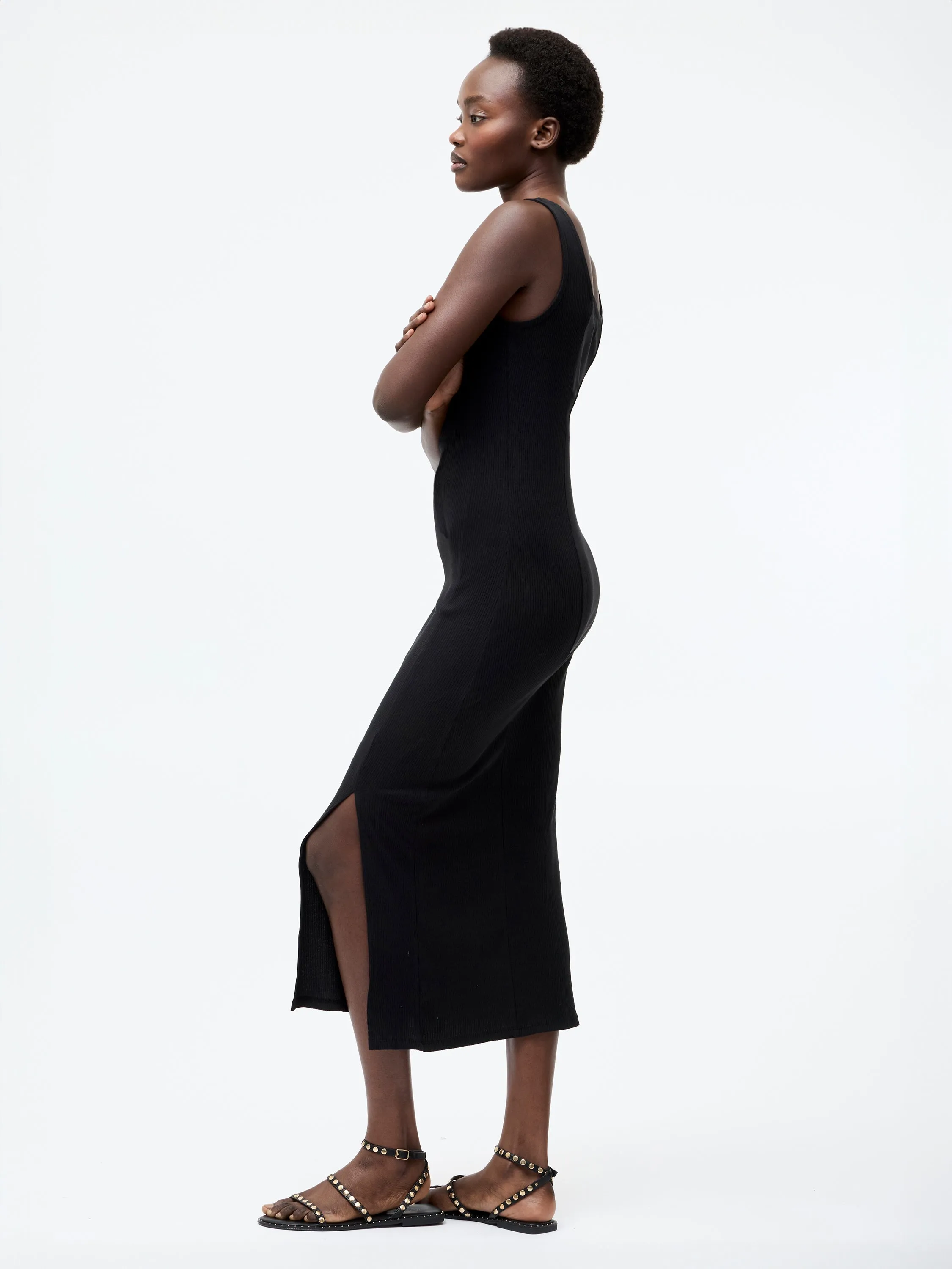 Square Neck Rib Dress
