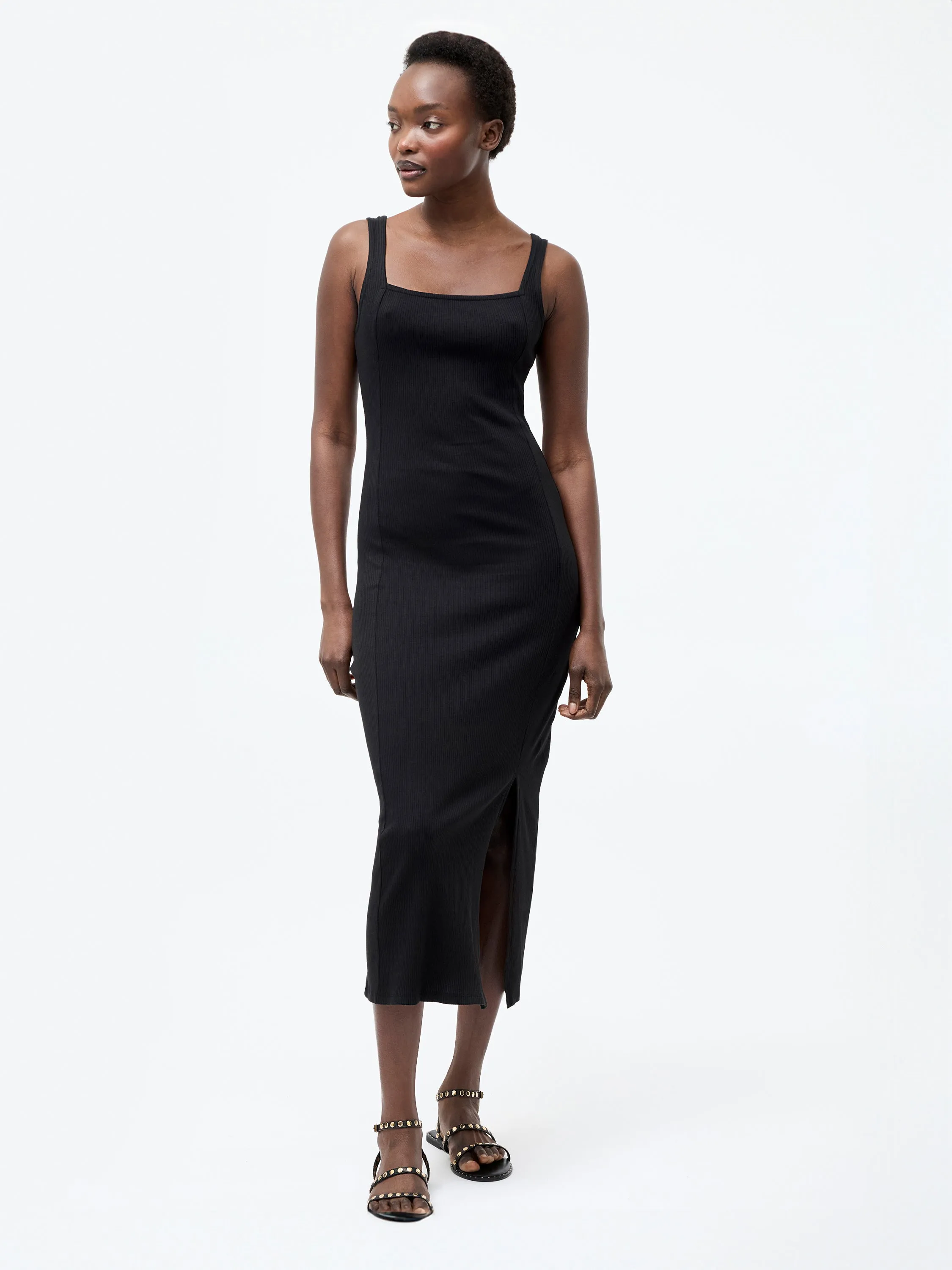 Square Neck Rib Dress