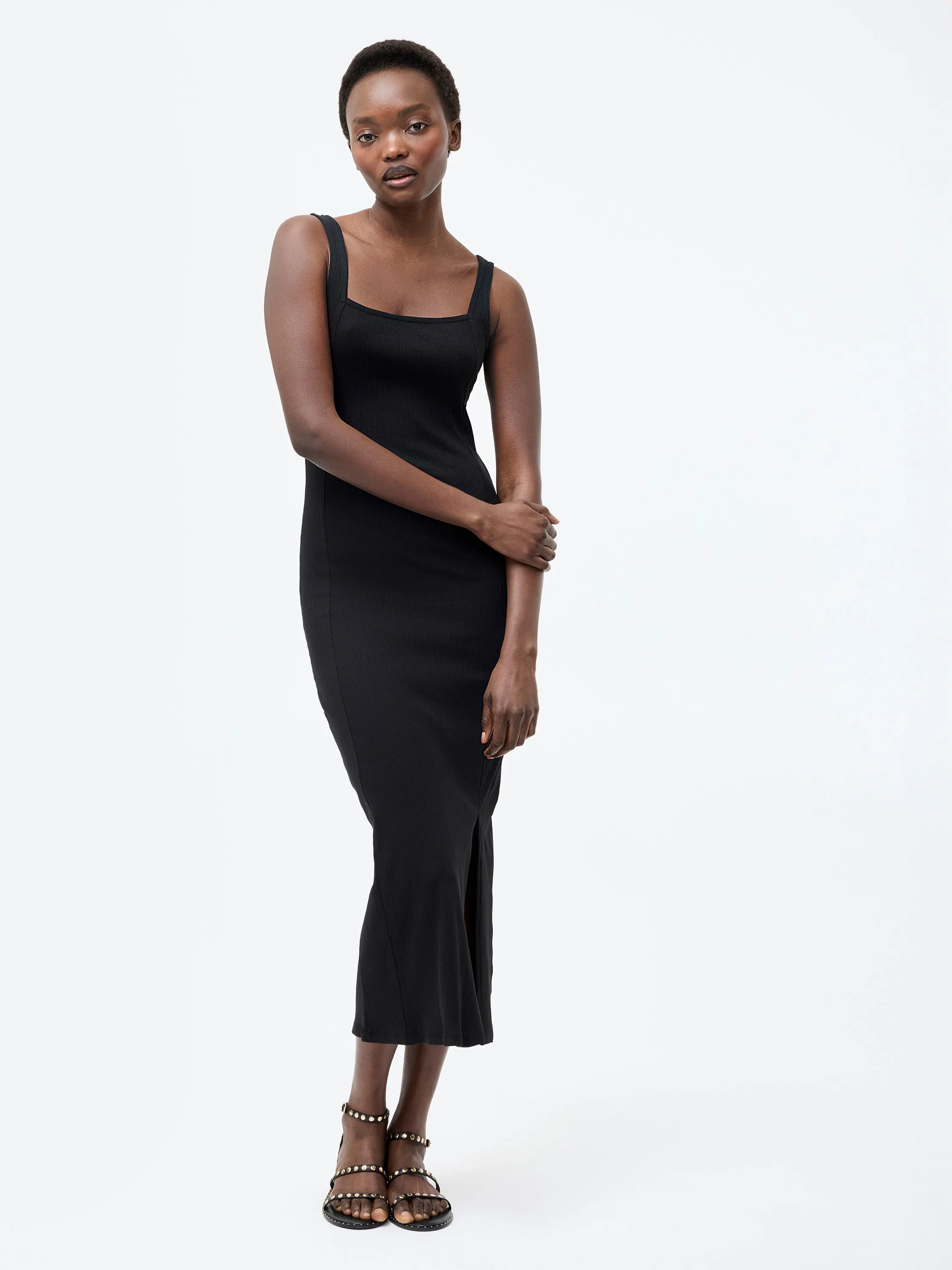 Square Neck Rib Dress
