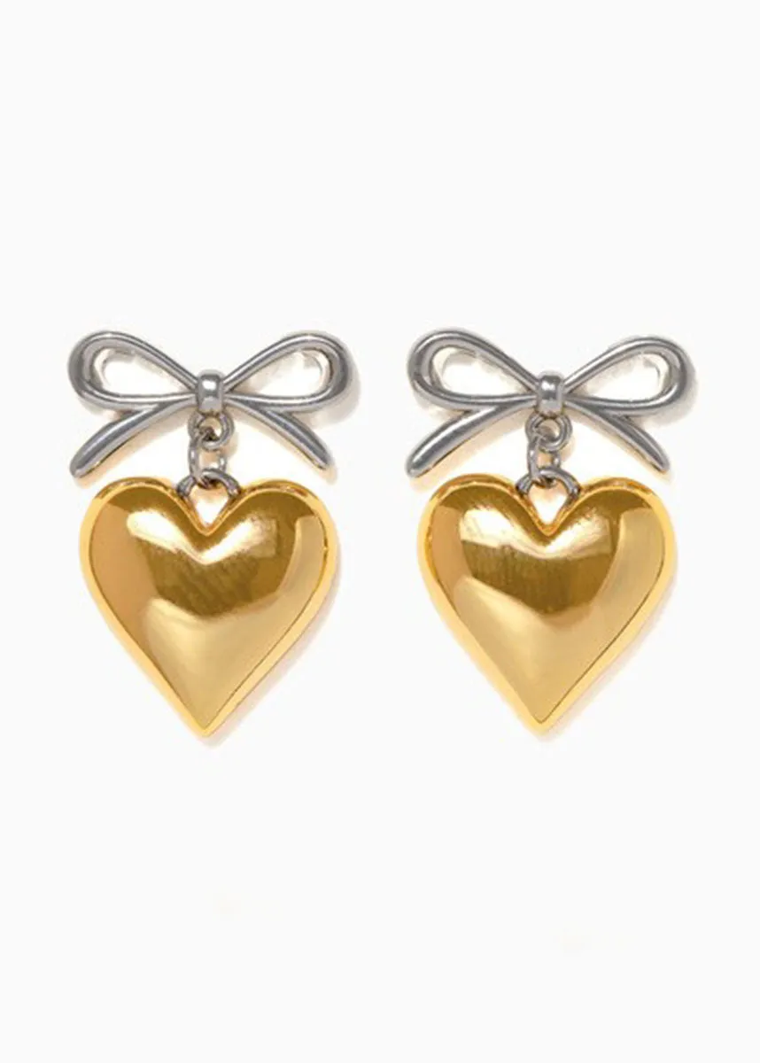 Take My Heart Dangle Earrings - Two-Tone