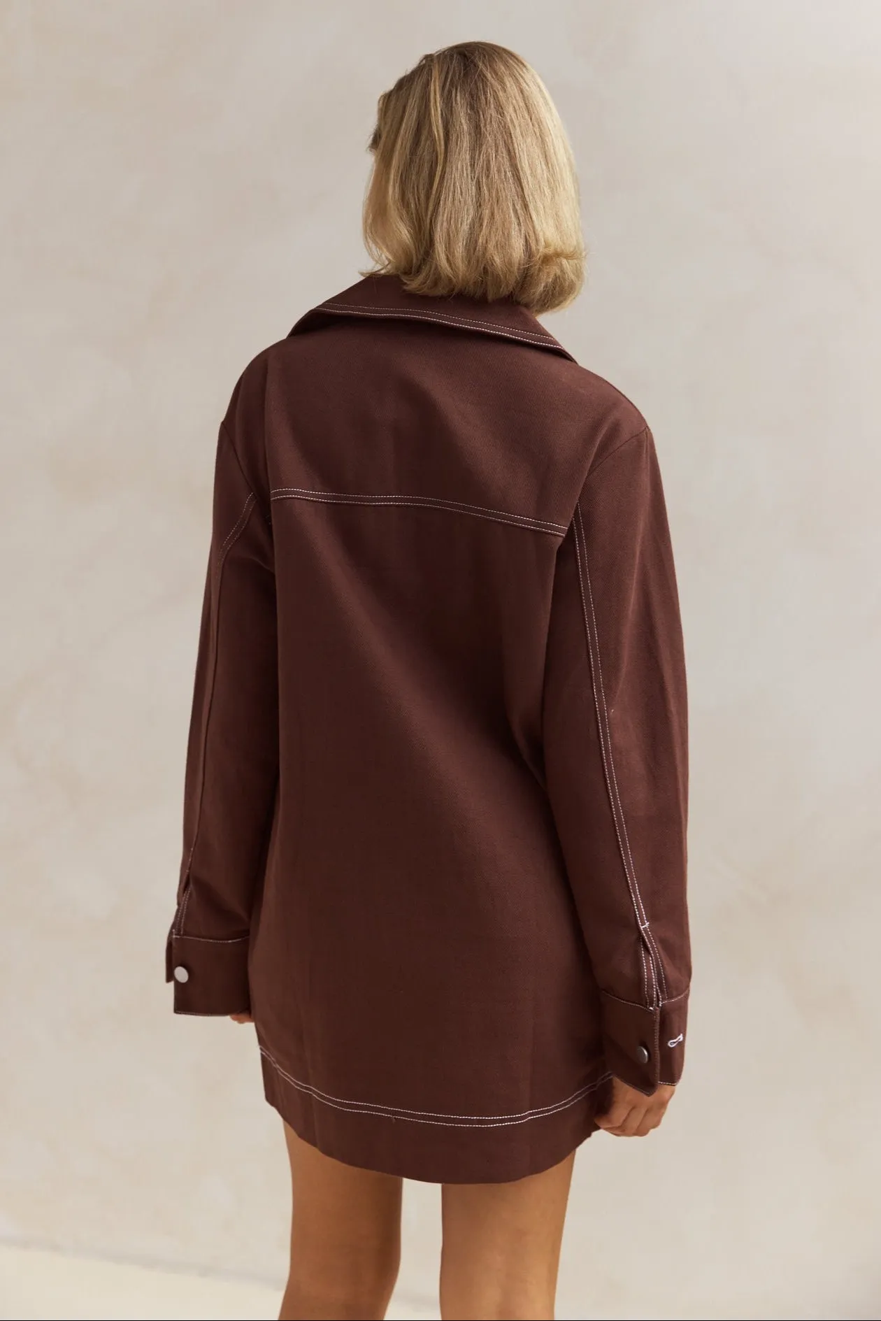 Tara Long Sleeve Dress (Chocolate)