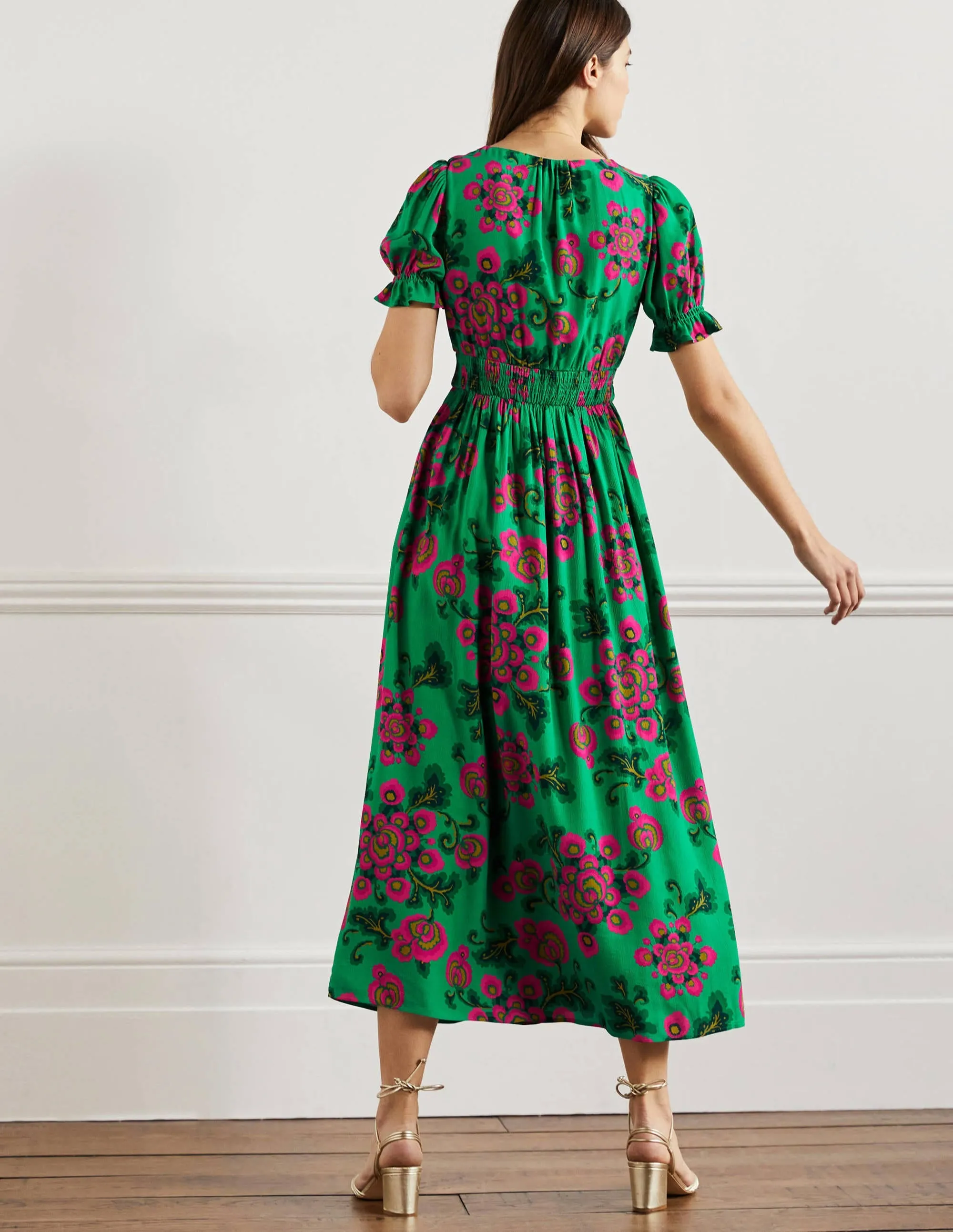Tessa Maxi Dress-Ming Green. Wild Blooms