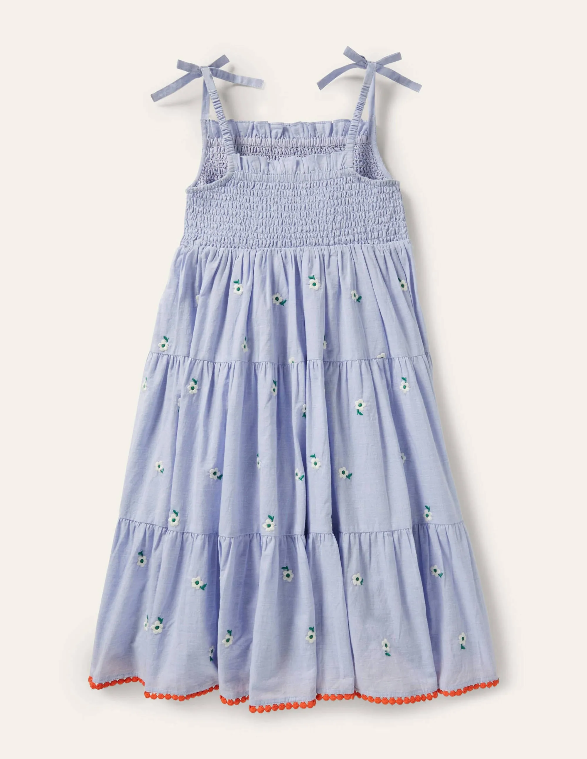 Tiered Sun Dress-Chambray