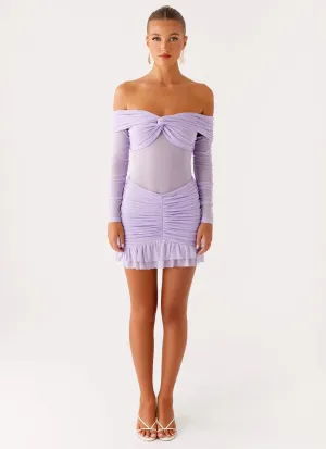 Tiff Long Sleeve Mini Dress - Lilac