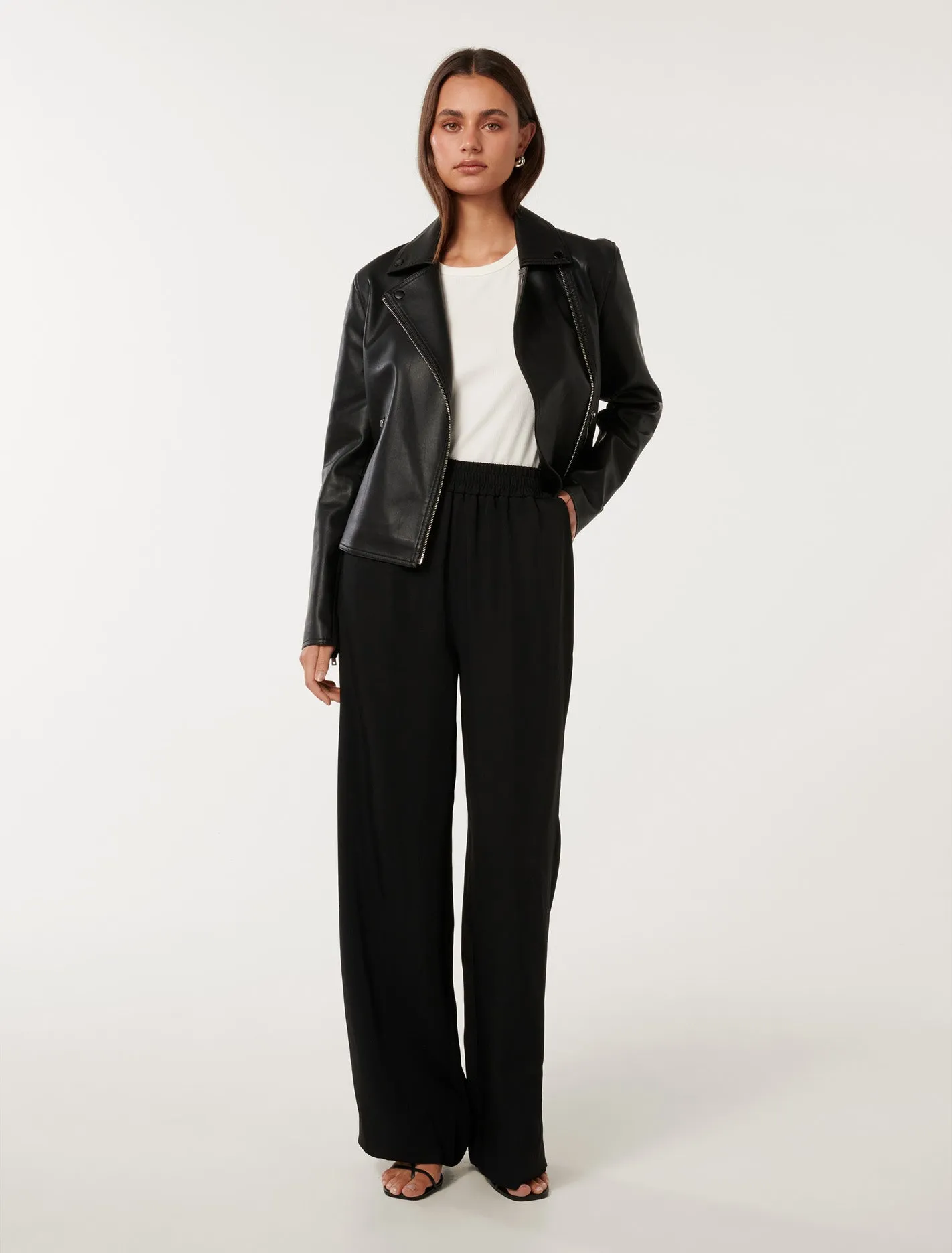 Tina Faux Leather Biker Jacket