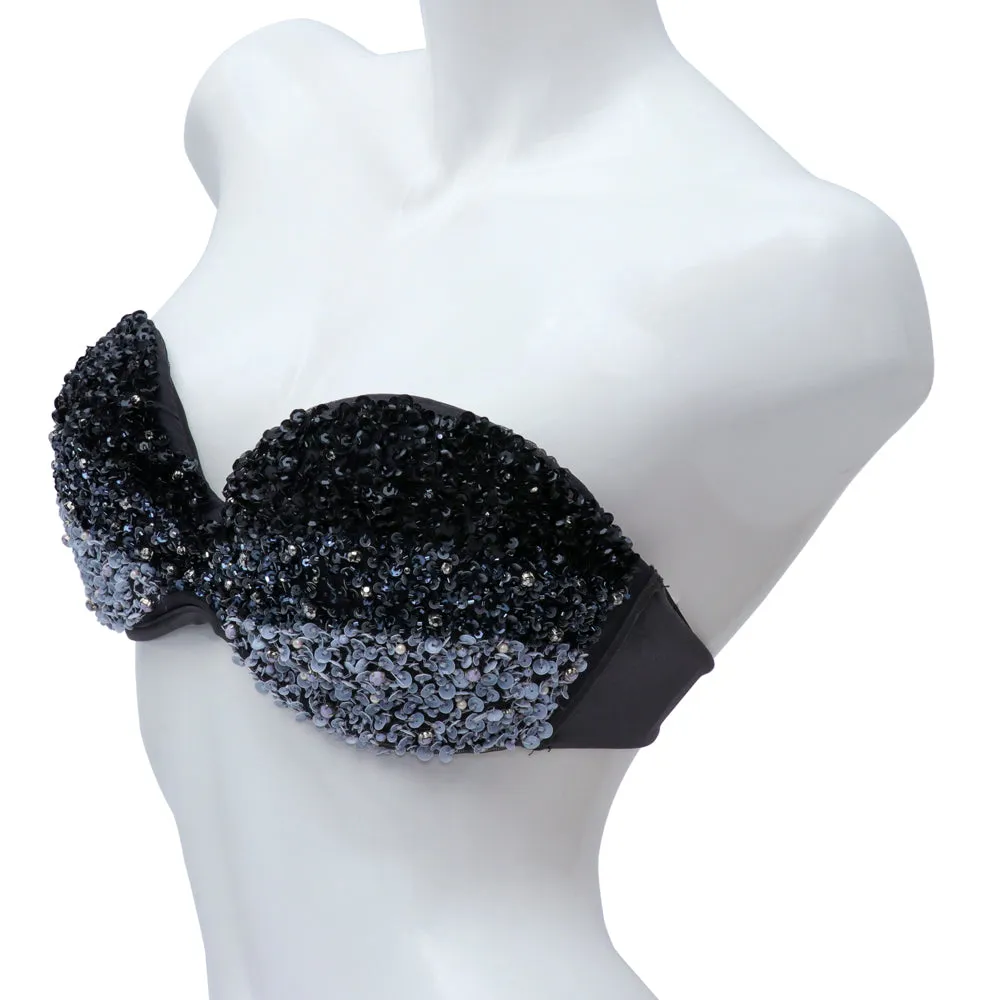 Twinset Beaded Bikini Top Lead Grey